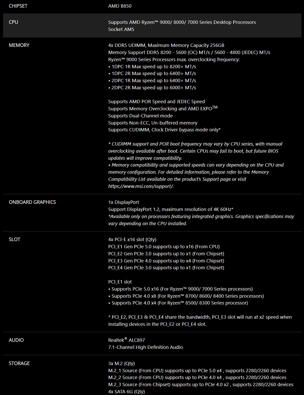 MSI B850 GAMING PLUS WIFI PZ 主機板,U52890052,MSIB850GAMINGPLUSWIFIPZ主機板,原廠保固,大量採購歡迎洽詢,品質保證