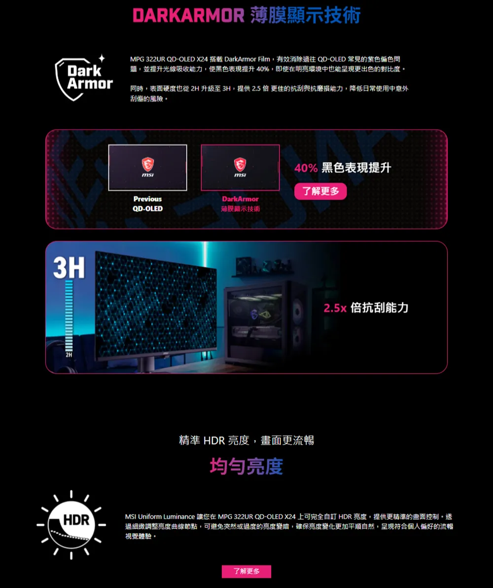 MSI 微星MPG 322UR QD-OLED X24電競螢幕,U62250007,MSI微星MPG322URQD-OLEDX24電競螢幕,原廠保固,大量採購歡迎洽詢,品質保證