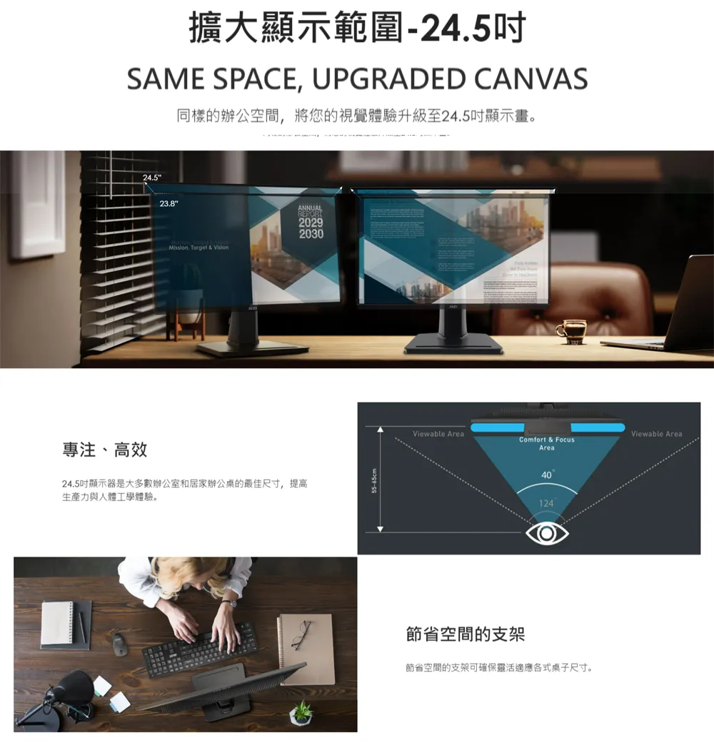 MSI 微星 PRO 專業護眼顯示器 25型平面/ 100Hz MP251