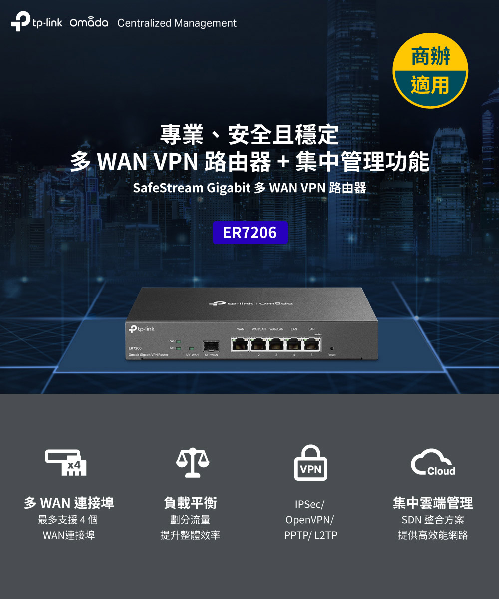 TP-Link ER605 Omada Gigabit VPN 路由器