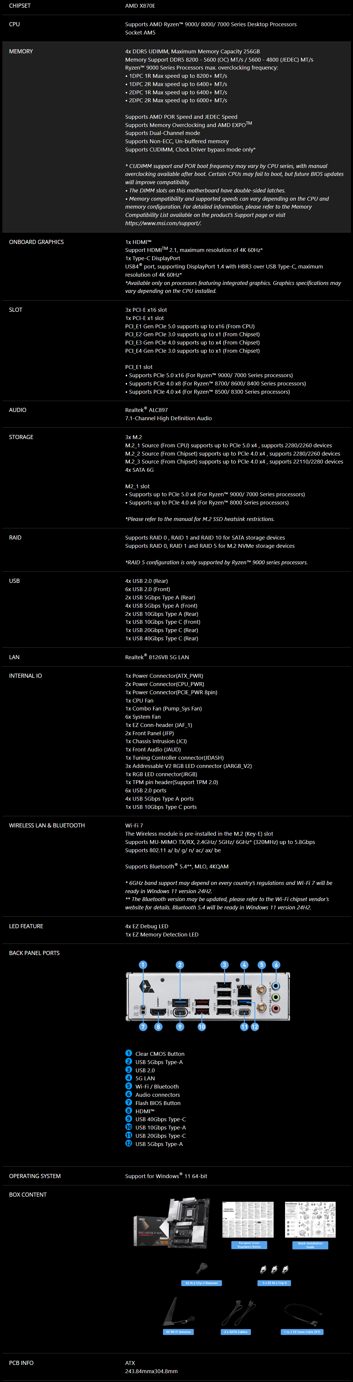 MSI 微星 PRO X870E-P WIFI 主機板,U52890031,MSI微星PROX870E-PWIFI主機板,原廠保固,大量採購歡迎洽詢,品質保證