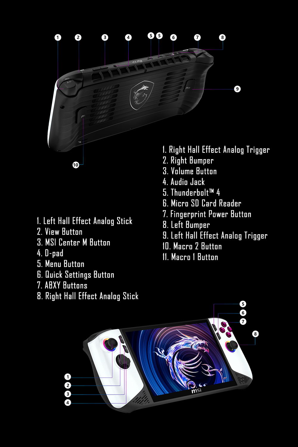 MSI 微星 MSI Claw 8 AI+ A2VM Polar Tempest Editi 極地風暴限定版電競掌機