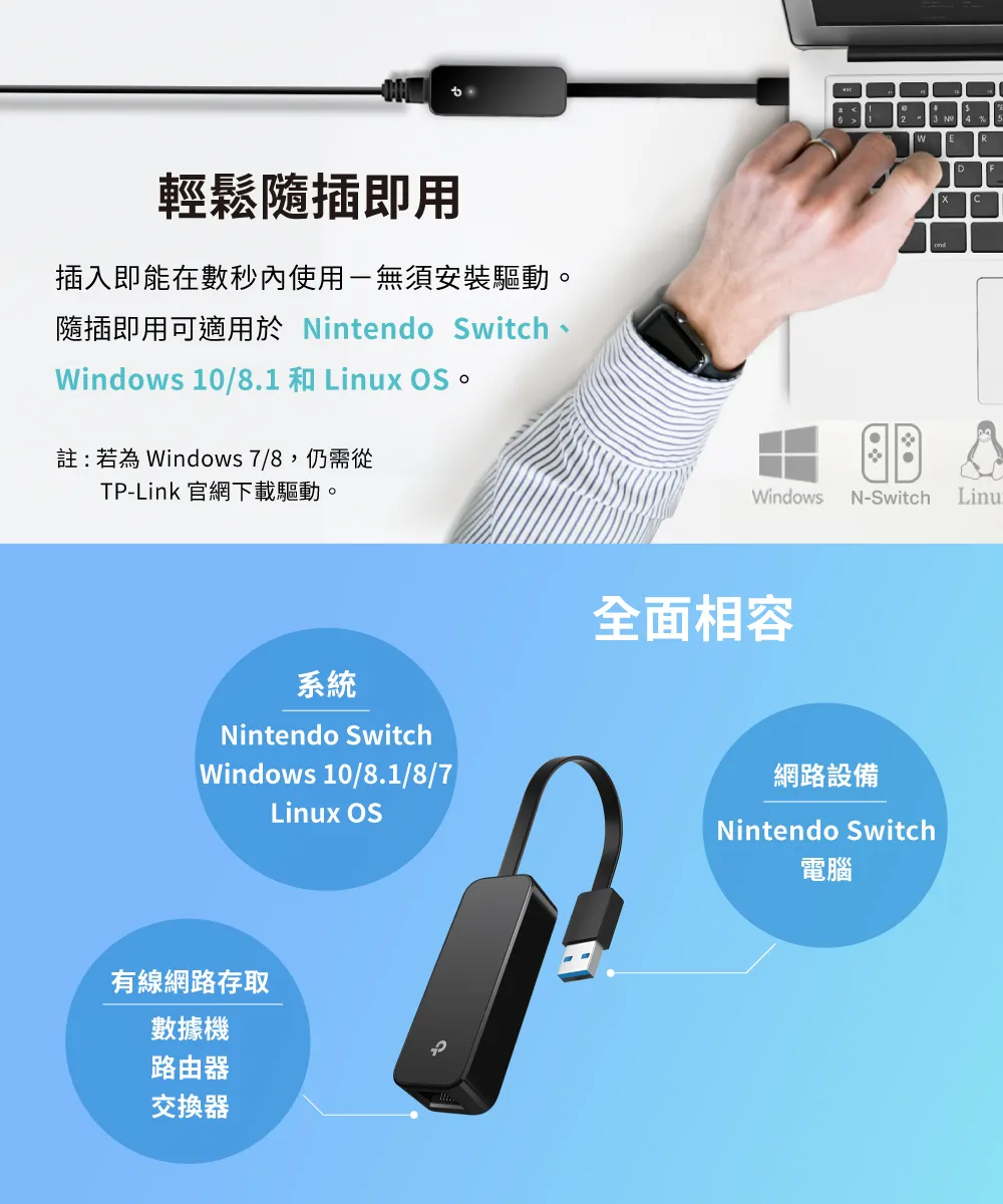 TP-Link UE306 USB 3.0 轉 Gigabit 網卡