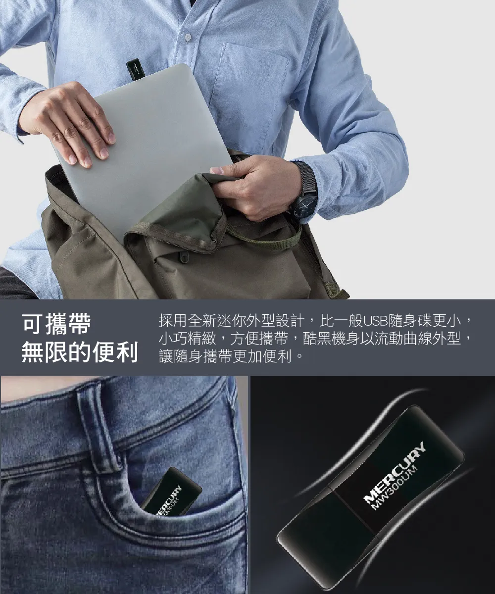 Mercusys 水星 MW300UM N300 無線迷你 USB 網卡