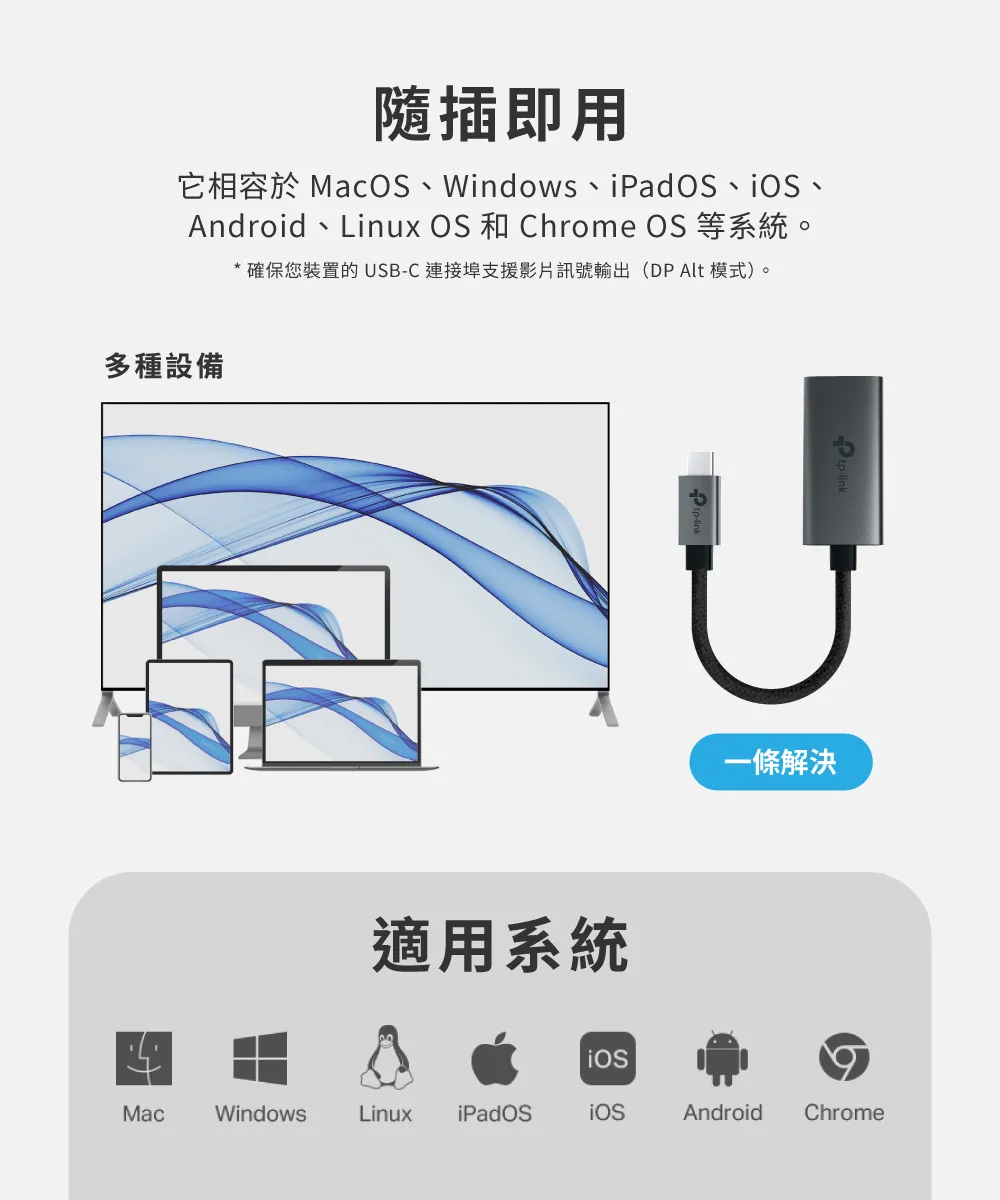 TP-Link UA520C USB Type-C 轉 HDMI 轉接器