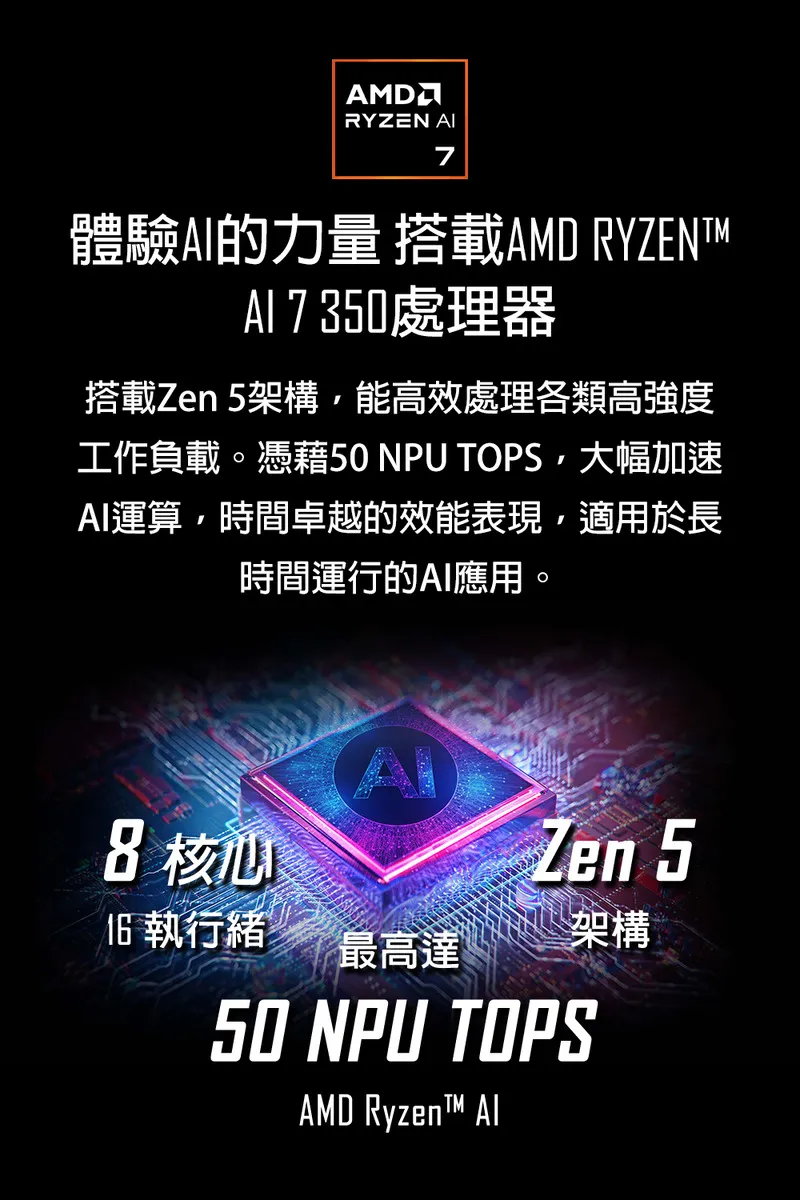 MSI 微星 Pulse  AMD AI 7 350 處理器/NVIDIA RTX 5060 8GB 滿級電競筆電