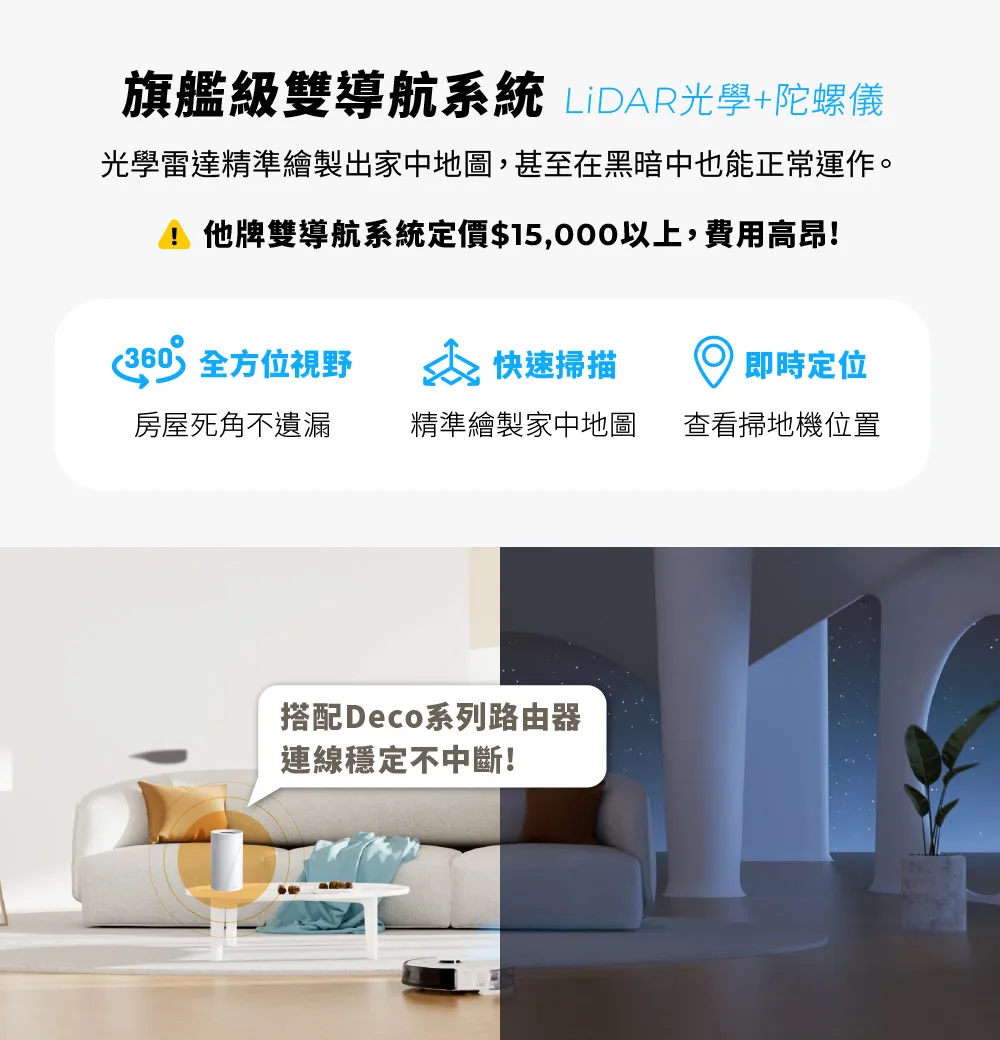 TP-Link Tapo RV30 Plus LiDAR自動集塵掃地機器人(掃拖二合一)