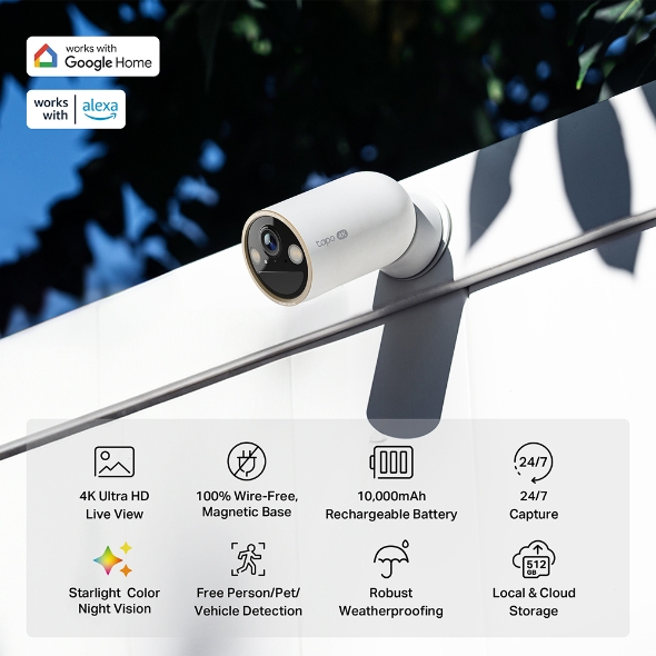 TP-Link Tapo C460 4K 智能無線戶外安全攝影機,U52310012,TP-LinkTapoC4604K智能無線戶外安全攝影機,原廠保固,大量採購歡迎洽詢,品質保證