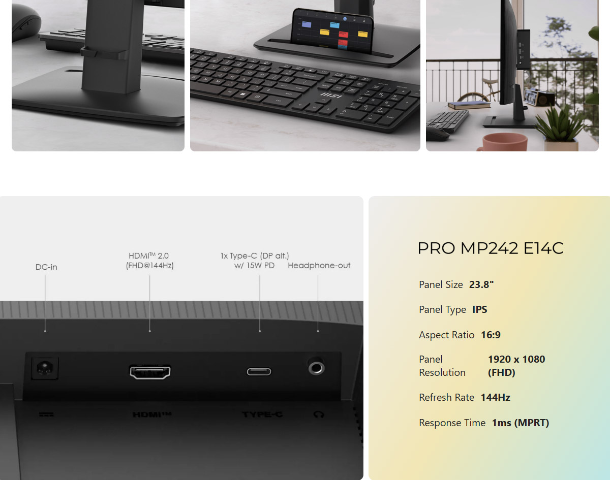 MSI PRO MP242 E14C 護眼美型螢幕,U52890015,MSIPROMP242E14C護眼美型螢幕,原廠保固,大量採購歡迎洽詢,安心保證