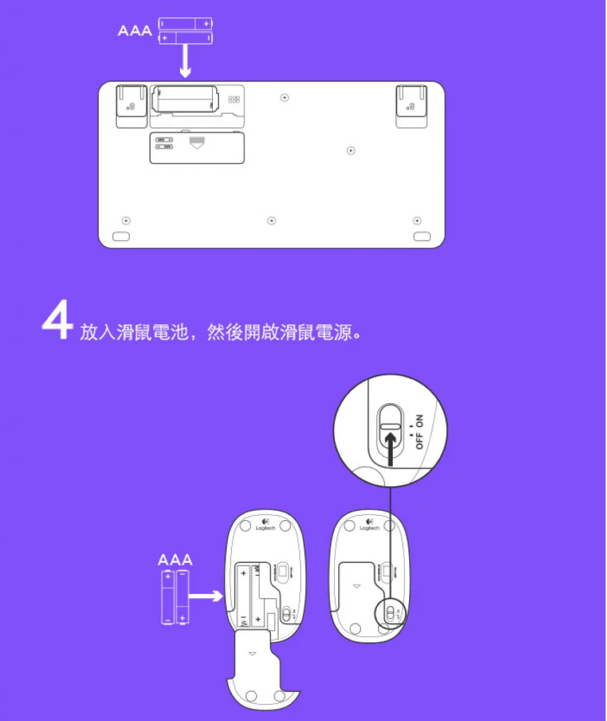 Logitech 羅技 MK240 Nano 無線鍵盤滑鼠組 - 白/紅