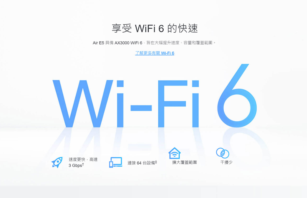 TP-Link  Archer Air E5 AX3000 雙頻 Wi-Fi 6 Air 訊號延伸器