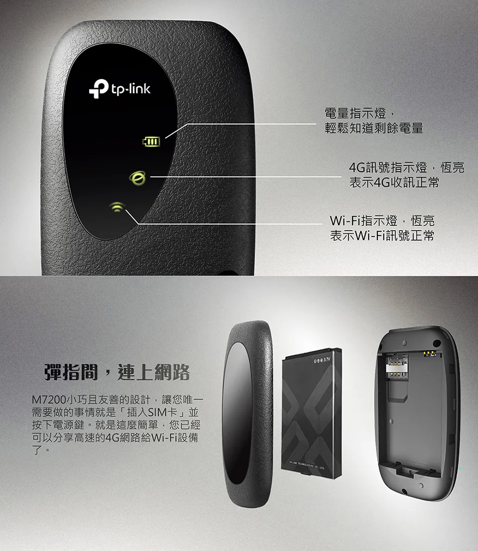TP-Link M7200 4G LTE 行動Wi-Fi分享器
