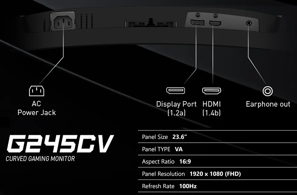 MSI 微星 G系列 G245CV 電競顯示器 (24型曲面)