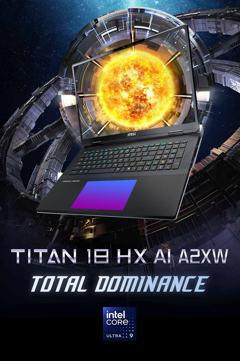 MSI 微星 Titan 18 HX AI Ultra 9泰坦神級處理器/RTX 5090 24G夢幻級顯示卡晶片 泰坦神電競筆電