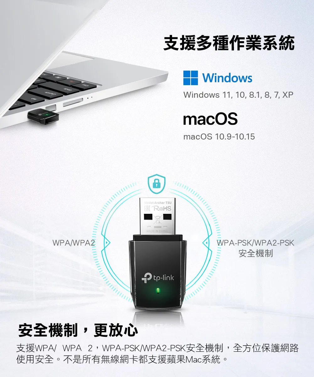 TP-Link Archer T3U AC1300 MU-MIMO 迷你型 USB 無線網卡