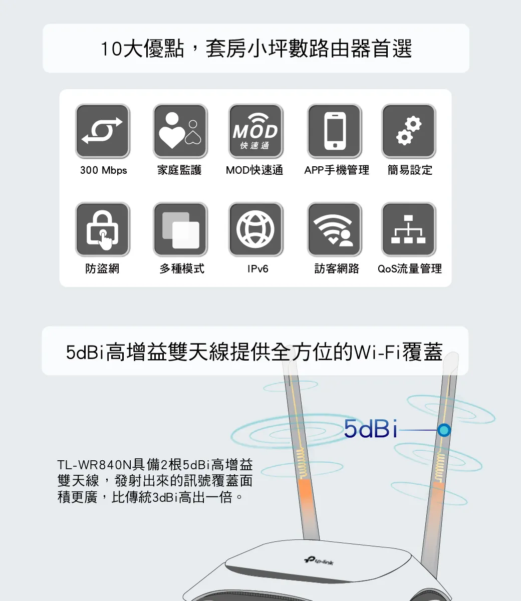 TP-Link TL-WR840N 300Mbps 無線 N 路由器 / 分享器
