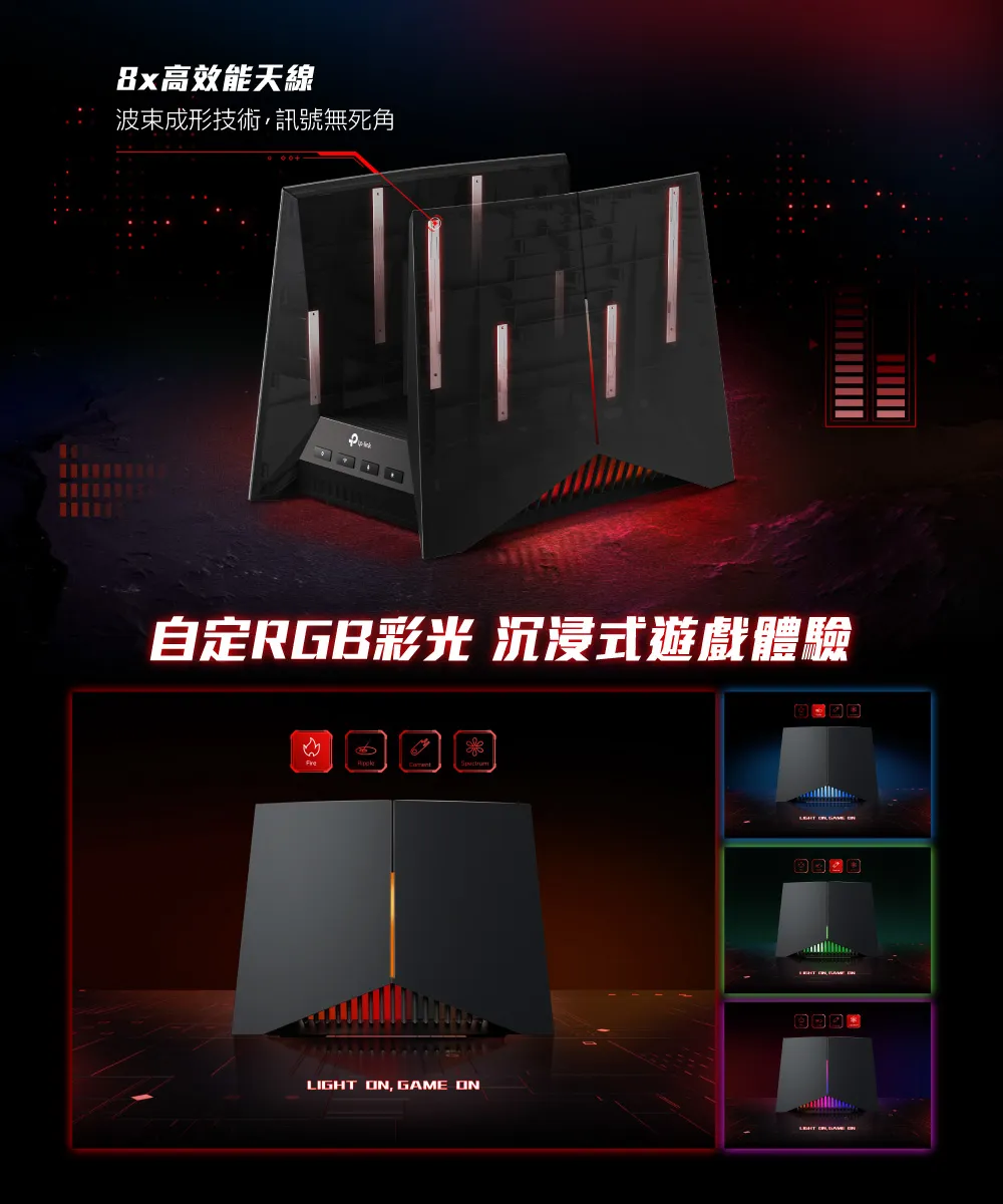 TP-Link Archer GE800 BE19000三頻Wi-Fi 7電競路由器