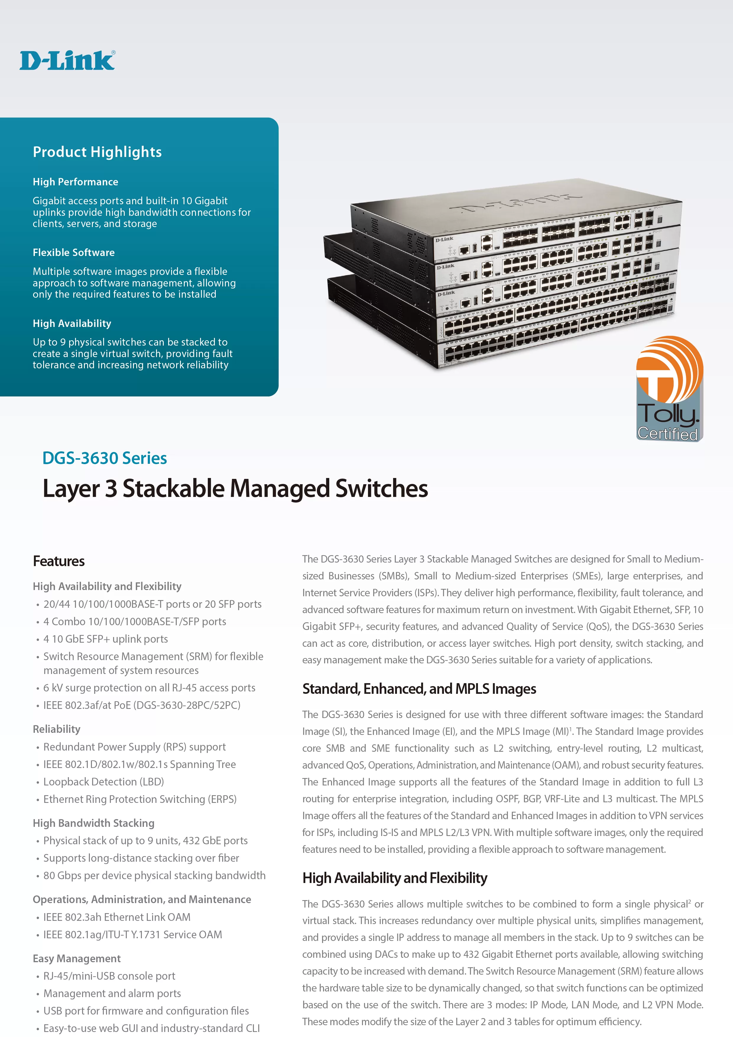 D-Link 友訊 DGS-3630-52TC(SI) DGS-3630系列 L3 Lite 網管型Gigabit交換器