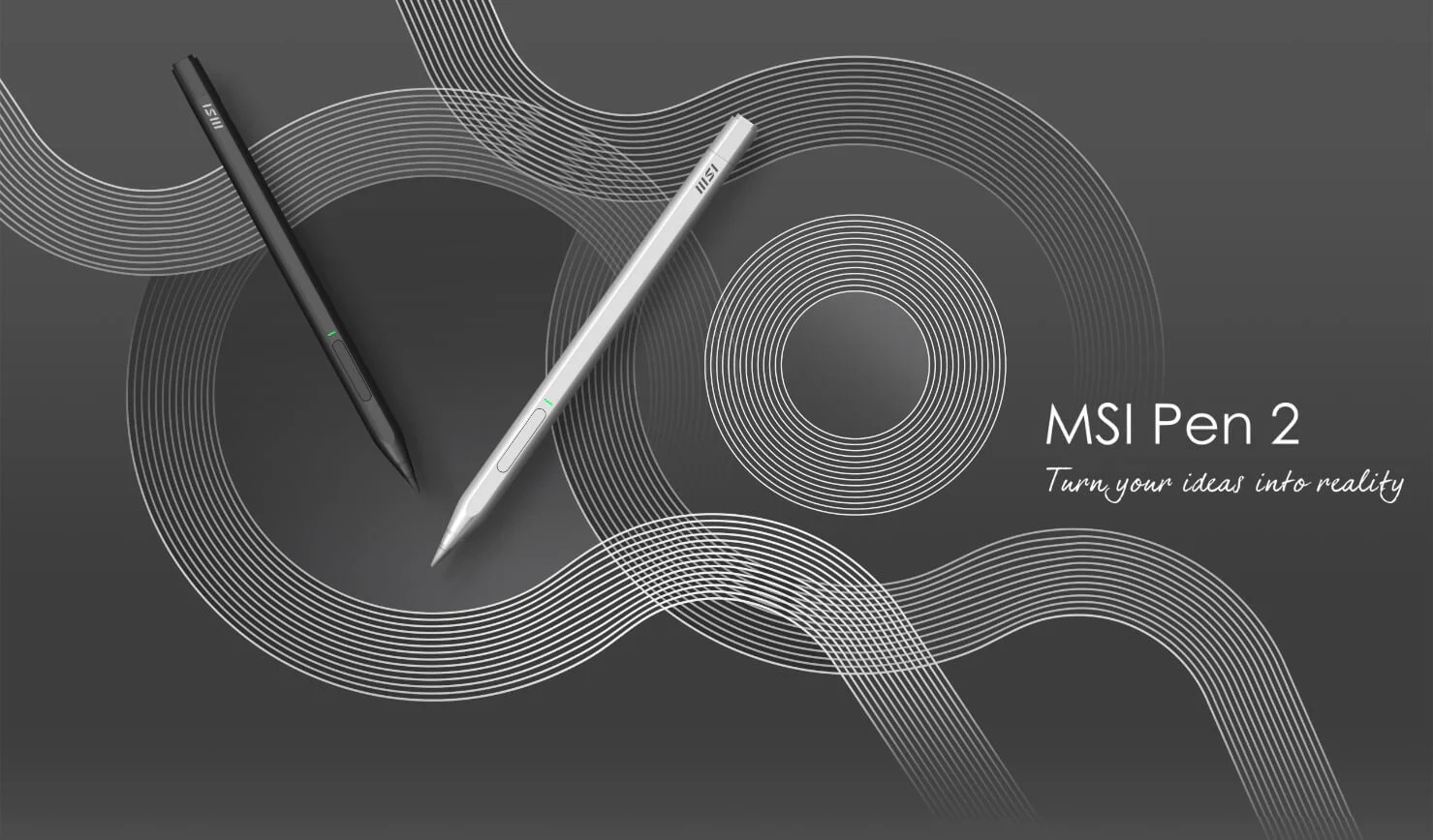 MSI Pen 2 觸控筆 黑色 | 4096級壓力感應 / 支援觸覺反饋 / 電池續航力長達32小時