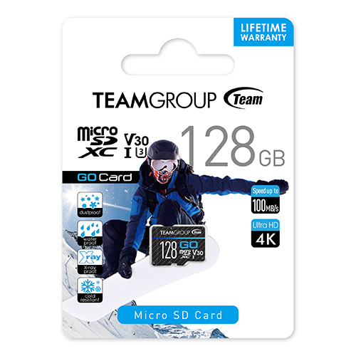 TEAM十銓 GO 4K Micro SDXC 128GB UHS-I 運動攝影記憶卡 ( TGUSDX128GU303 ),U52390019,TEAM十銓GO4KMicroSDXC128GBUHS-I運動攝影記憶卡(TGUSDX128GU303),原廠保固,大量採購歡迎洽詢,品質保證