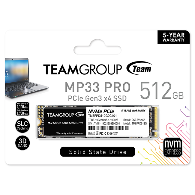 TEAM十銓 MP33 PRO 512G M.2 PCIe SSD ( TM8FPD512G0C101 )內接固態式硬碟,U52390028,TEAM十銓MP33PRO512GM.2PCIeSSD(TM8FPD512G0C101)內接固態式硬碟,原廠保固,大量採購歡迎洽詢,品質保證