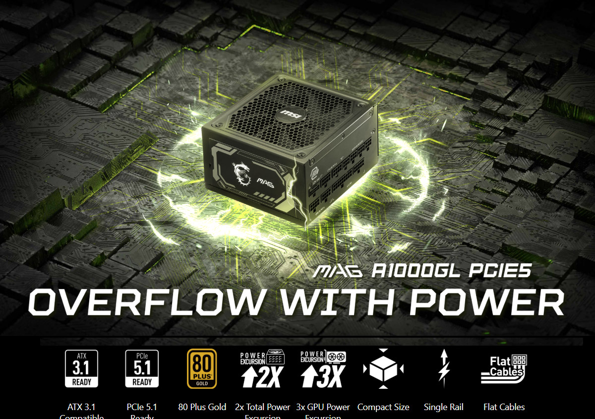 微星 MSI MEG A1000GL PCIE5 金牌 電源供應器,U52680068,微星MSIMEGA1000GLPCIE5金牌電源供應器,原廠保固,大量採購歡迎洽詢,品質保證