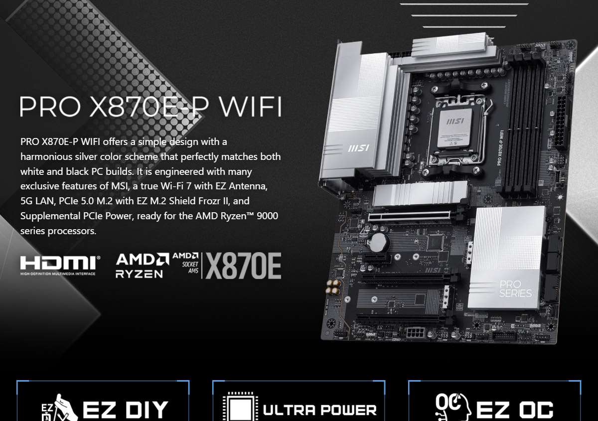 MSI 微星 PRO X870E-P WIFI 主機板,U52890031,MSI微星PROX870E-PWIFI主機板,原廠保固,大量採購歡迎洽詢,品質保證