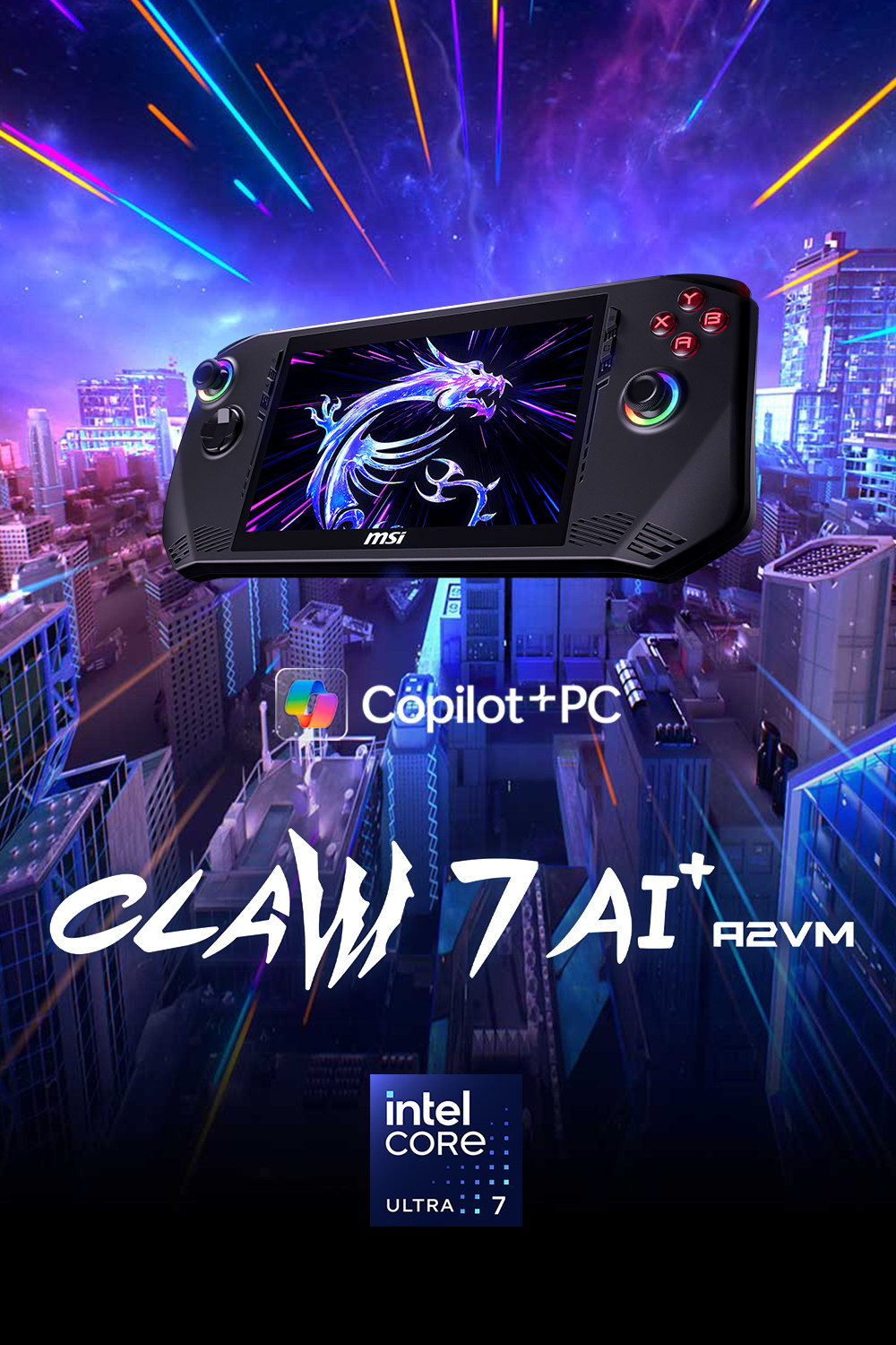 MSI 微星Claw 7 AI+ A2VM-002TW 掌上型遊戲機(Intel Core Ultra 7 258V/32G/512G SSD/W11),U53380001,MSI微星Claw7AI+A2VM-002TW掌上型遊戲機(IntelCoreUltra7258V/32G/512GSSD/W11),原廠保固,大量採購歡迎洽詢,品質保證