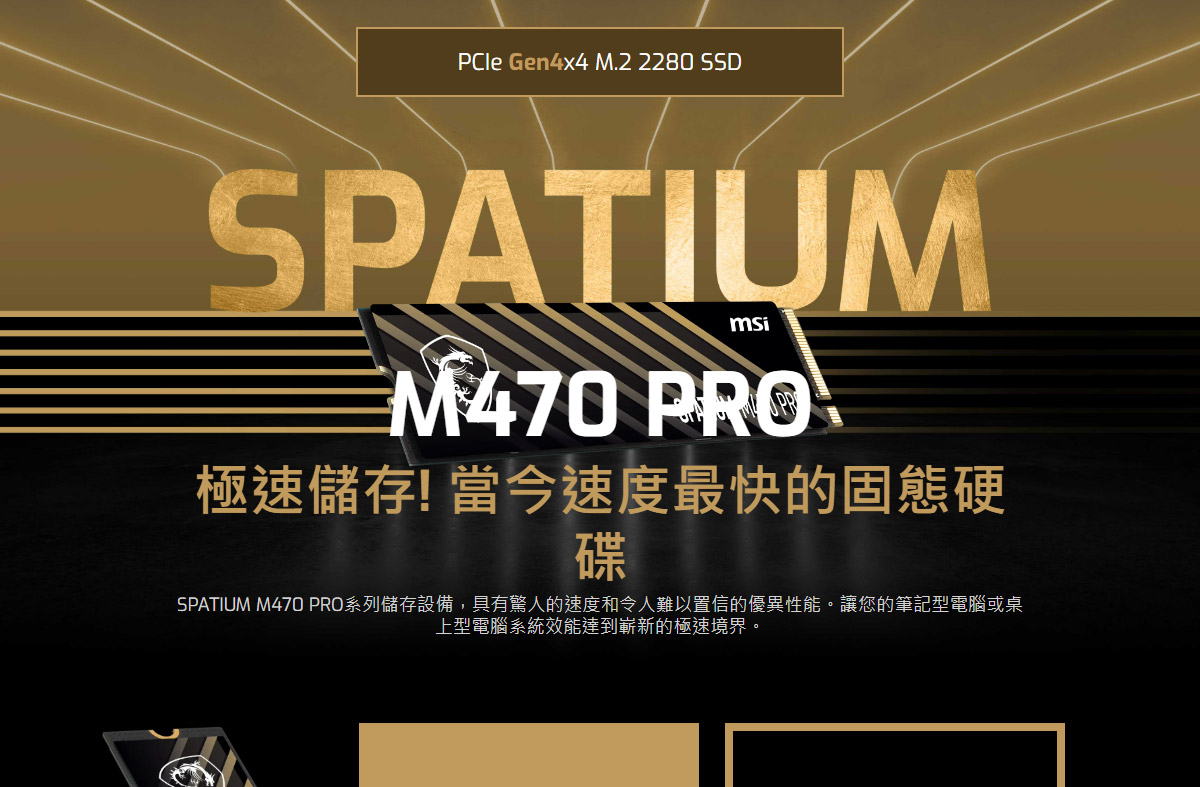 MSI 微星 SPATIUM M470 PRO PCIe 4.0 NVMe M.2 2T 固態硬碟,U53380019,MSI微星SPATIUMM470PROPCIe4.0NVMeM.22T固態硬碟,原廠保固,大量採購歡迎洽詢,品質保證
