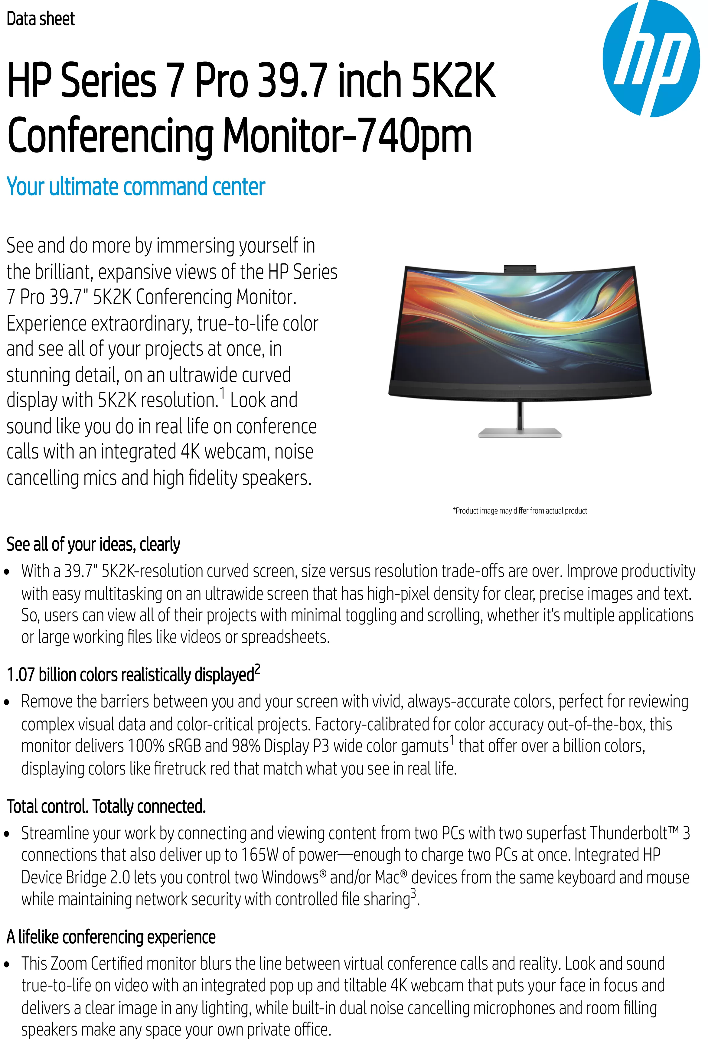 HP 惠普 Series 7 Pro 740pm 39.7 吋 5K2K 會議顯示器 (8Y2R2AA),實際價格以報價為主,8Y2R2AA,HP惠普Series7Pro740pm39.7吋5K2K會議顯示器(8Y2R2AA),原廠保固,大量採購歡迎洽詢
