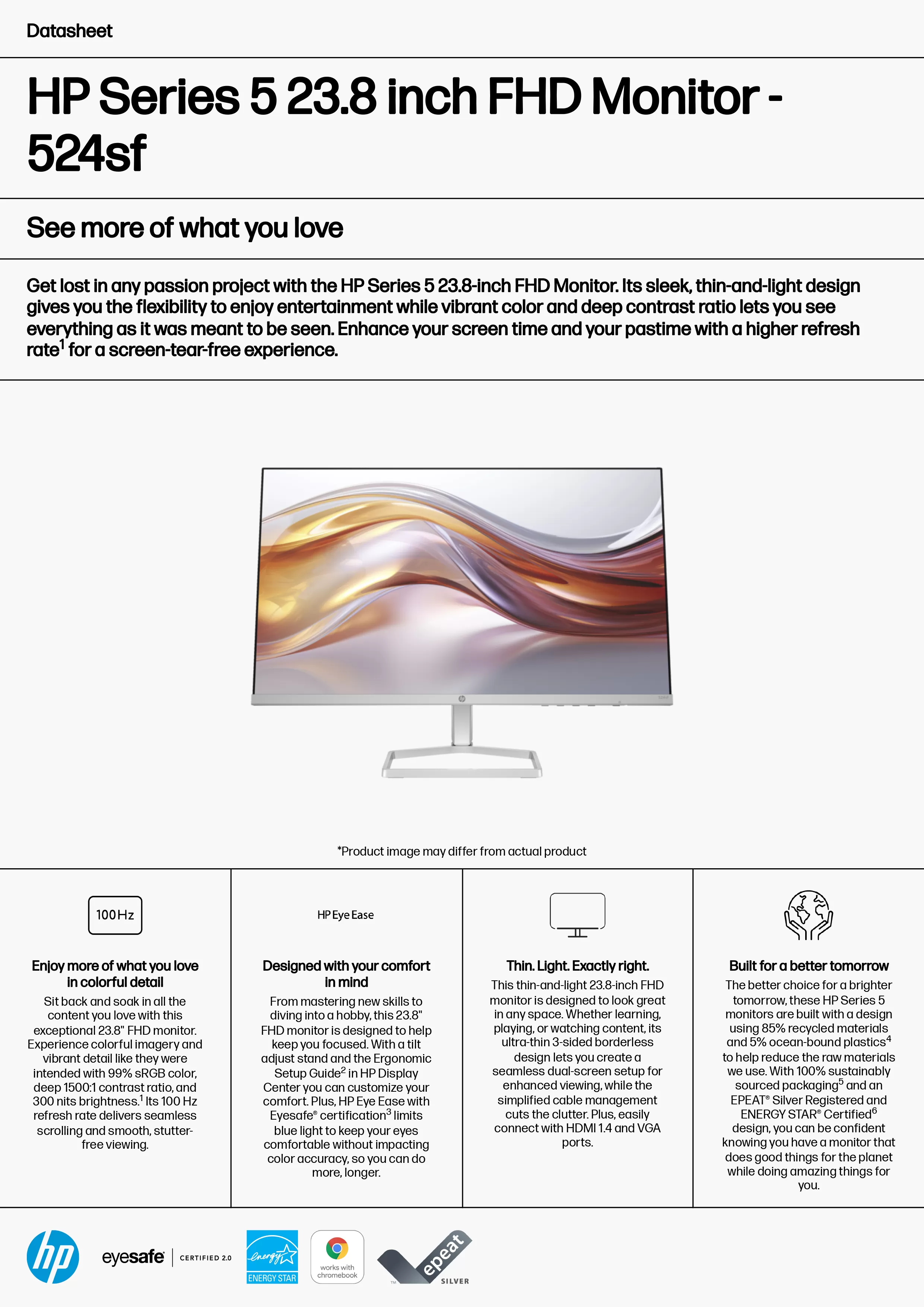 HP 惠普 Series 5 524sf 23.8 吋 FHD 顯示器 (94C18AA),實際價格以報價為主,94C18AA,HP惠普Series5524sf23.8吋FHD顯示器(94C18AA),原廠保固,大量採購歡迎洽詢