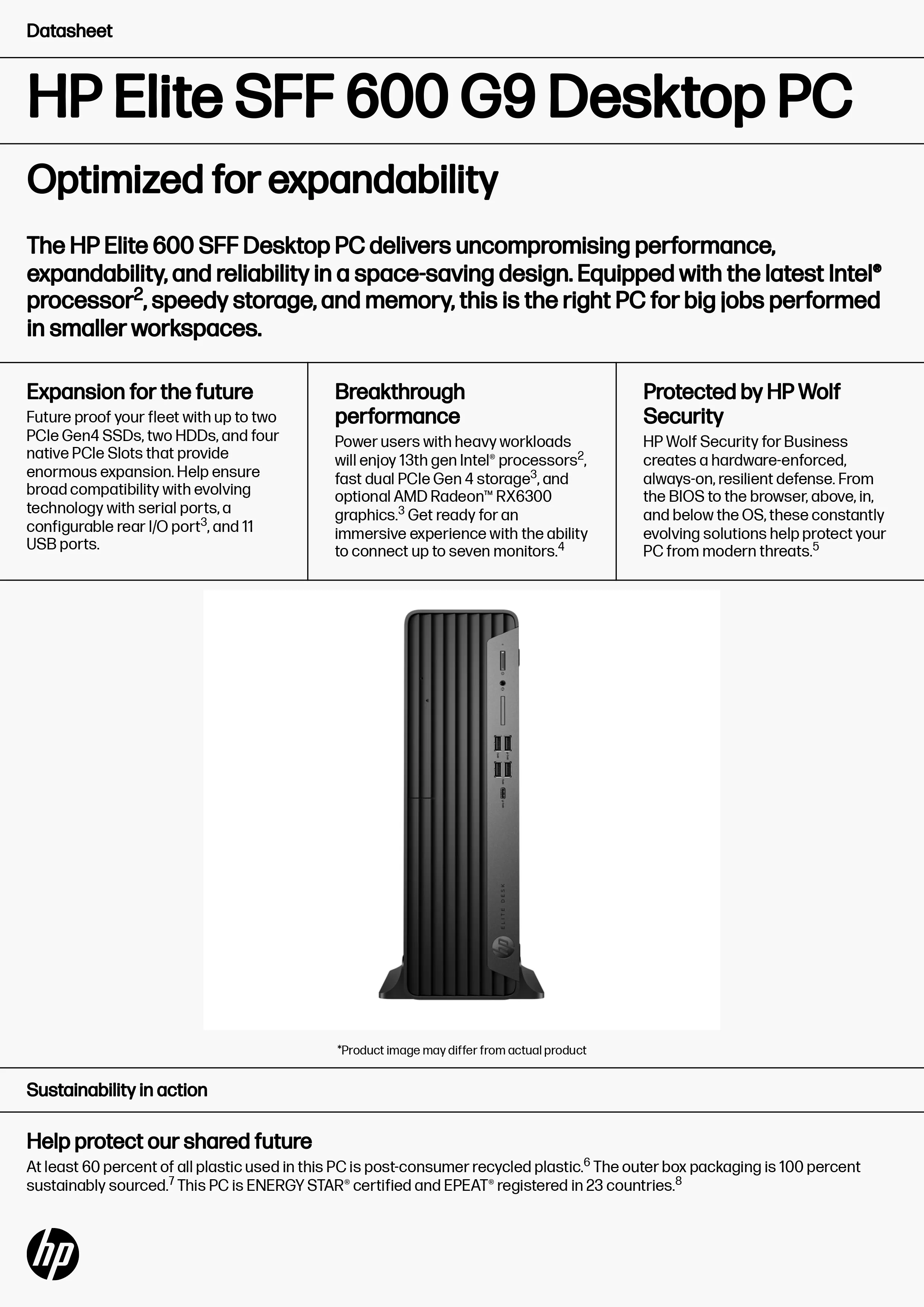 HP 惠普 Elite SFF 600 G9 桌上型電腦 (830S8PA)