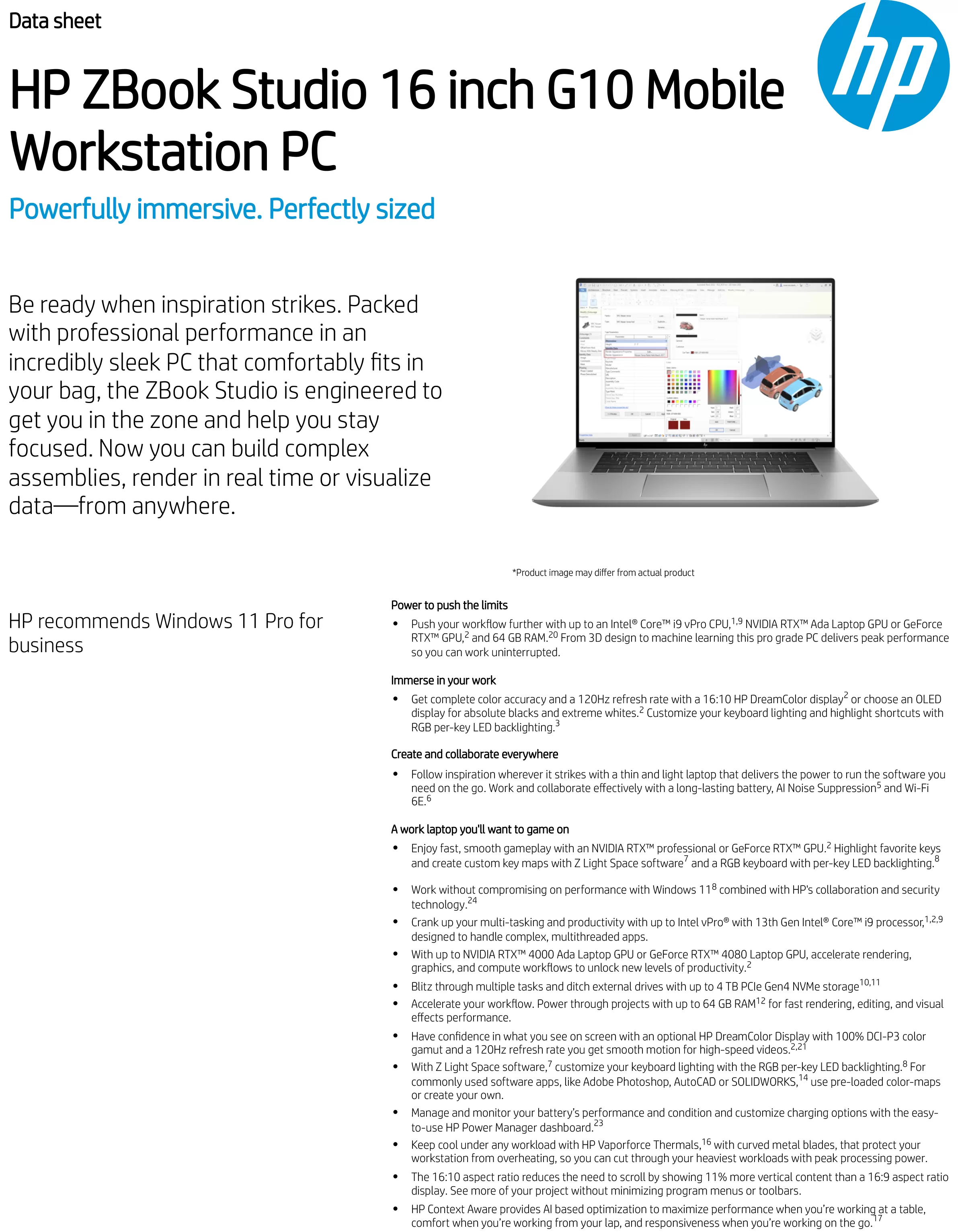 HP 惠普 ZBook Power 15.6 吋 G10 行動工作站電腦 (8G1N6PA)