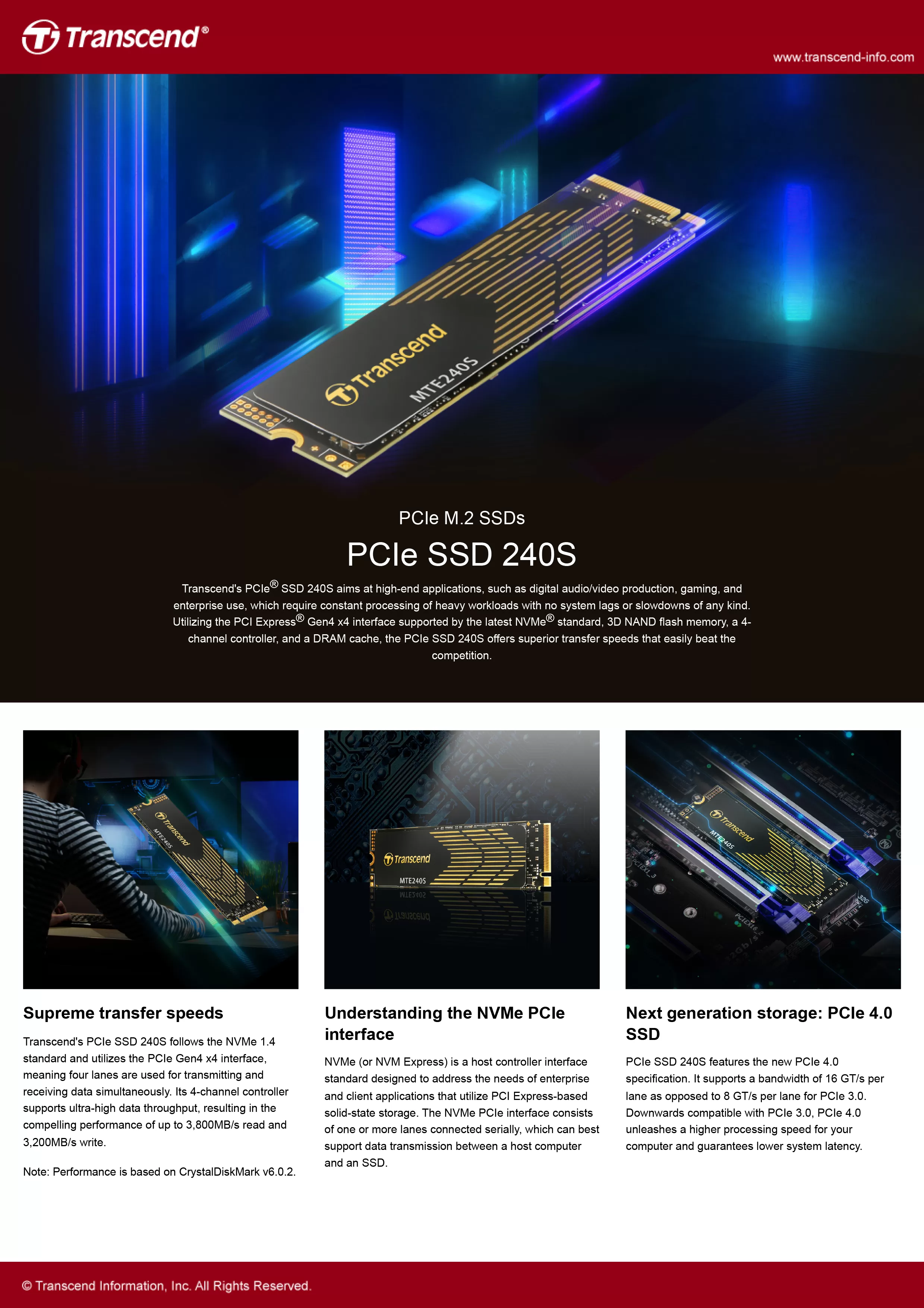 Transcend 創見 PCIe SSD 240S