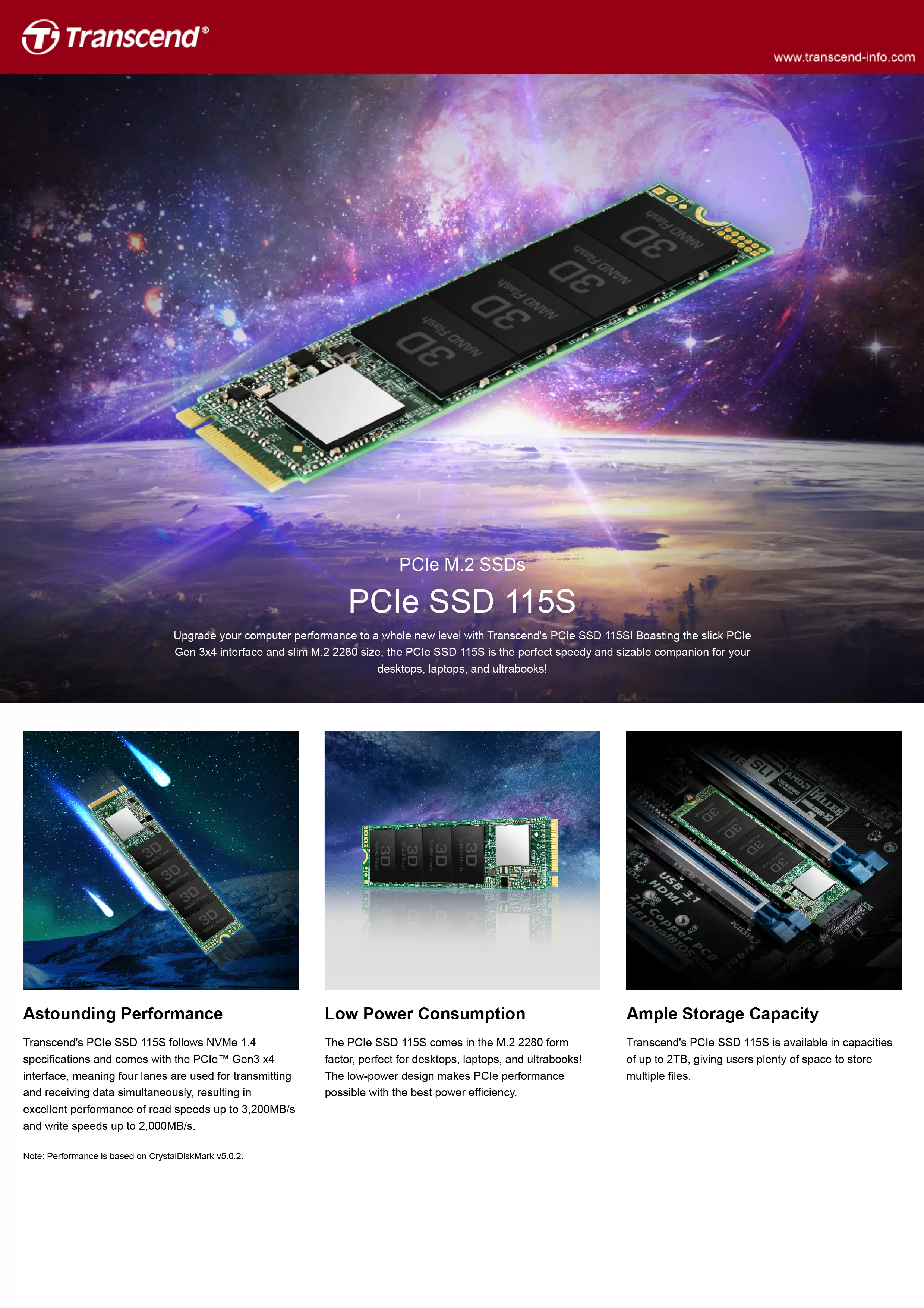 Transcend 創見 PCIe SSD 115S