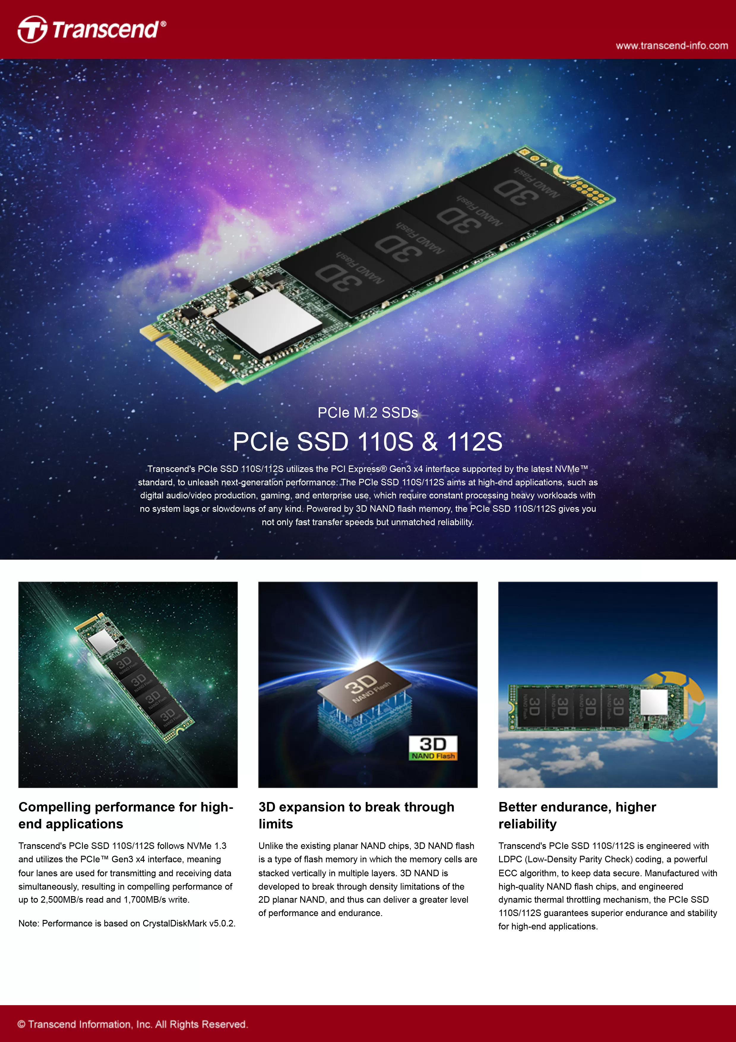 Transcend 創見 PCIe SSD 110S & 112S