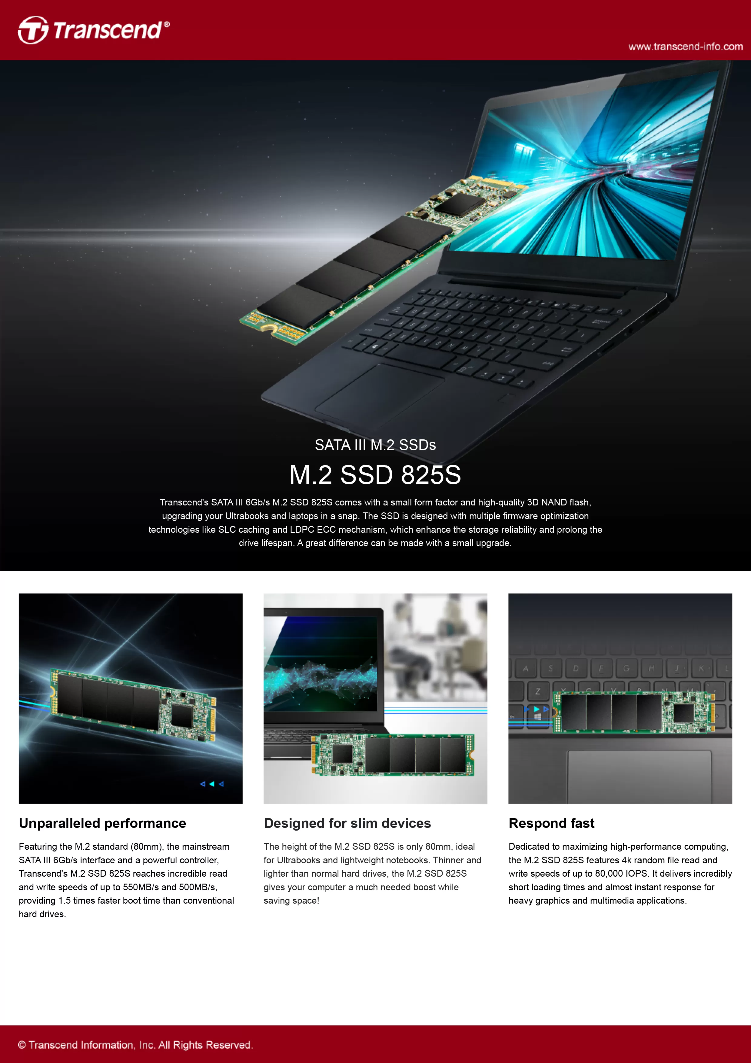 Transcend 創見 SATA III M.2 SSD 825S