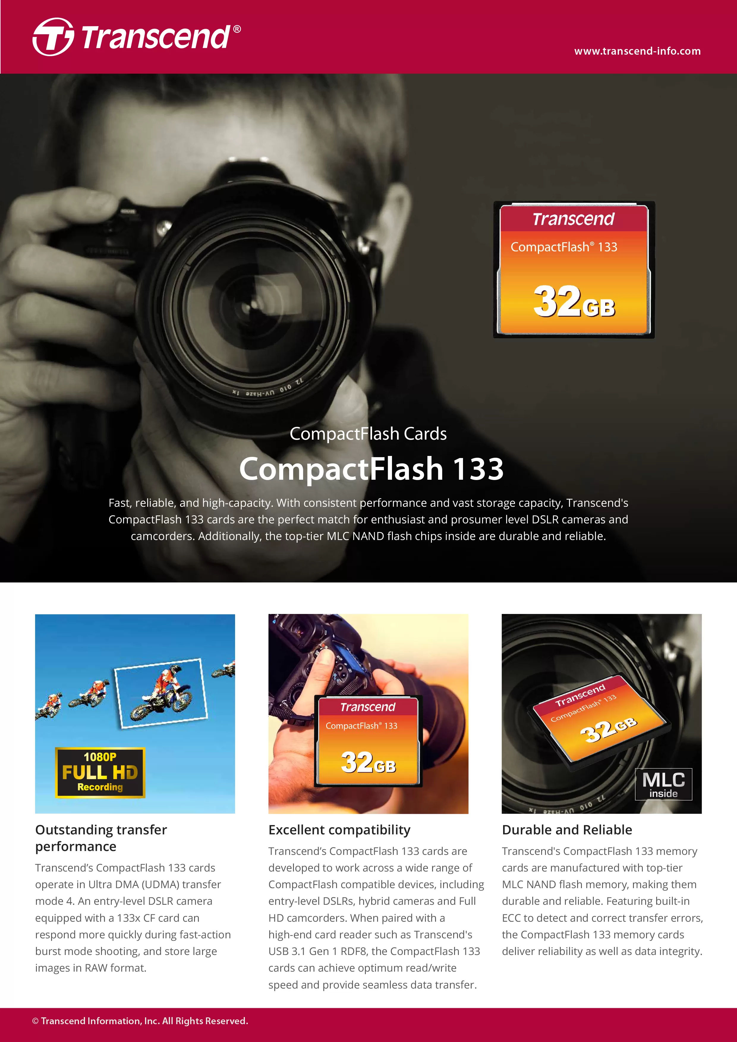 Transcend 創見 CompactFlash 133 記憶卡