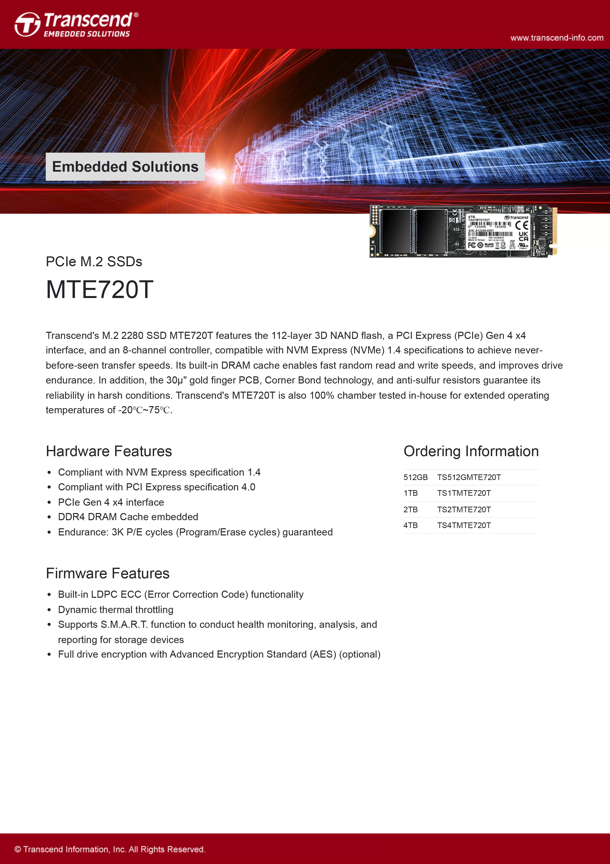 Transcend 創見 MTE712P PCIe M.2 SSDs