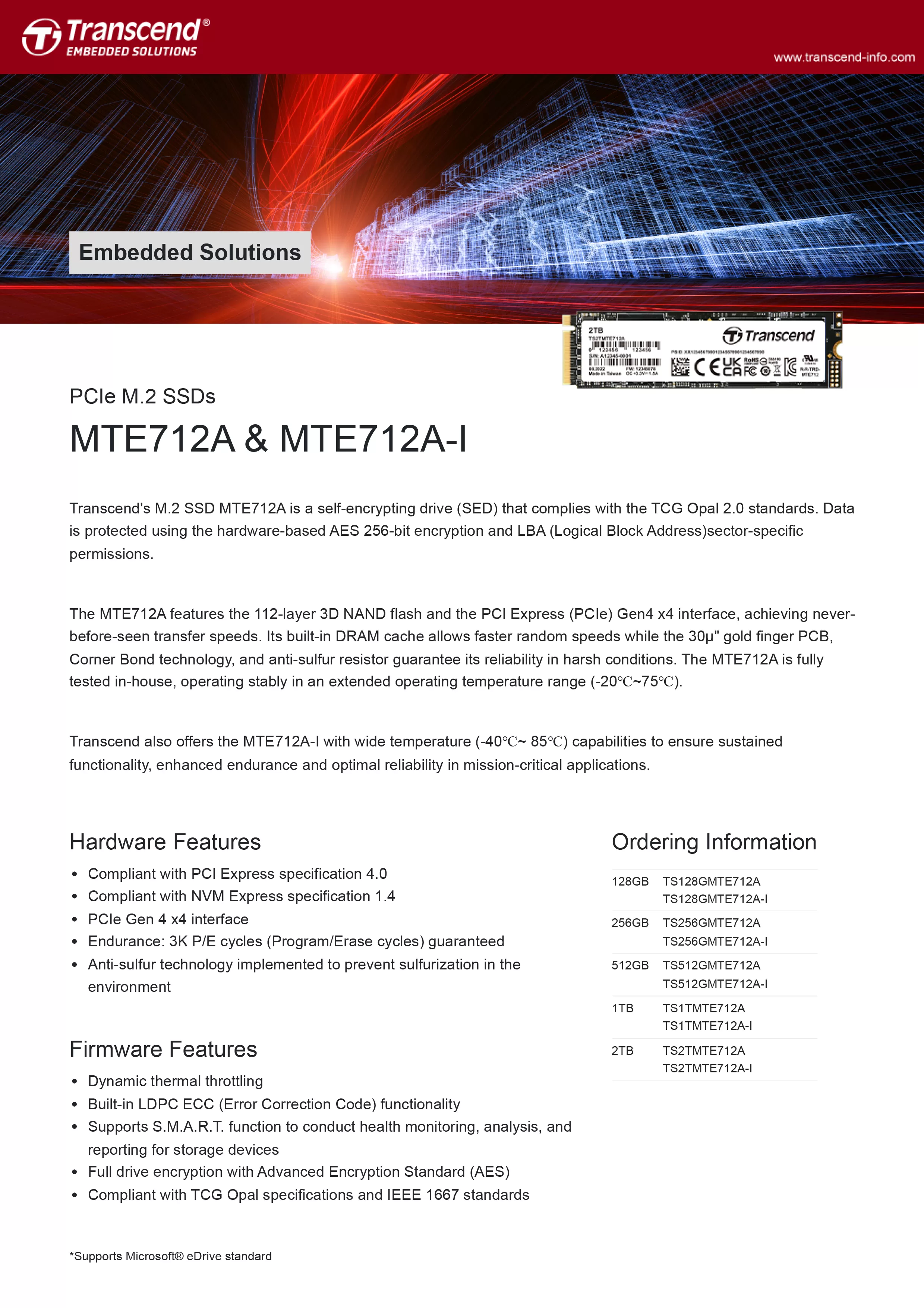 Transcend 創見 MTE712A PCIe M.2 SSDs