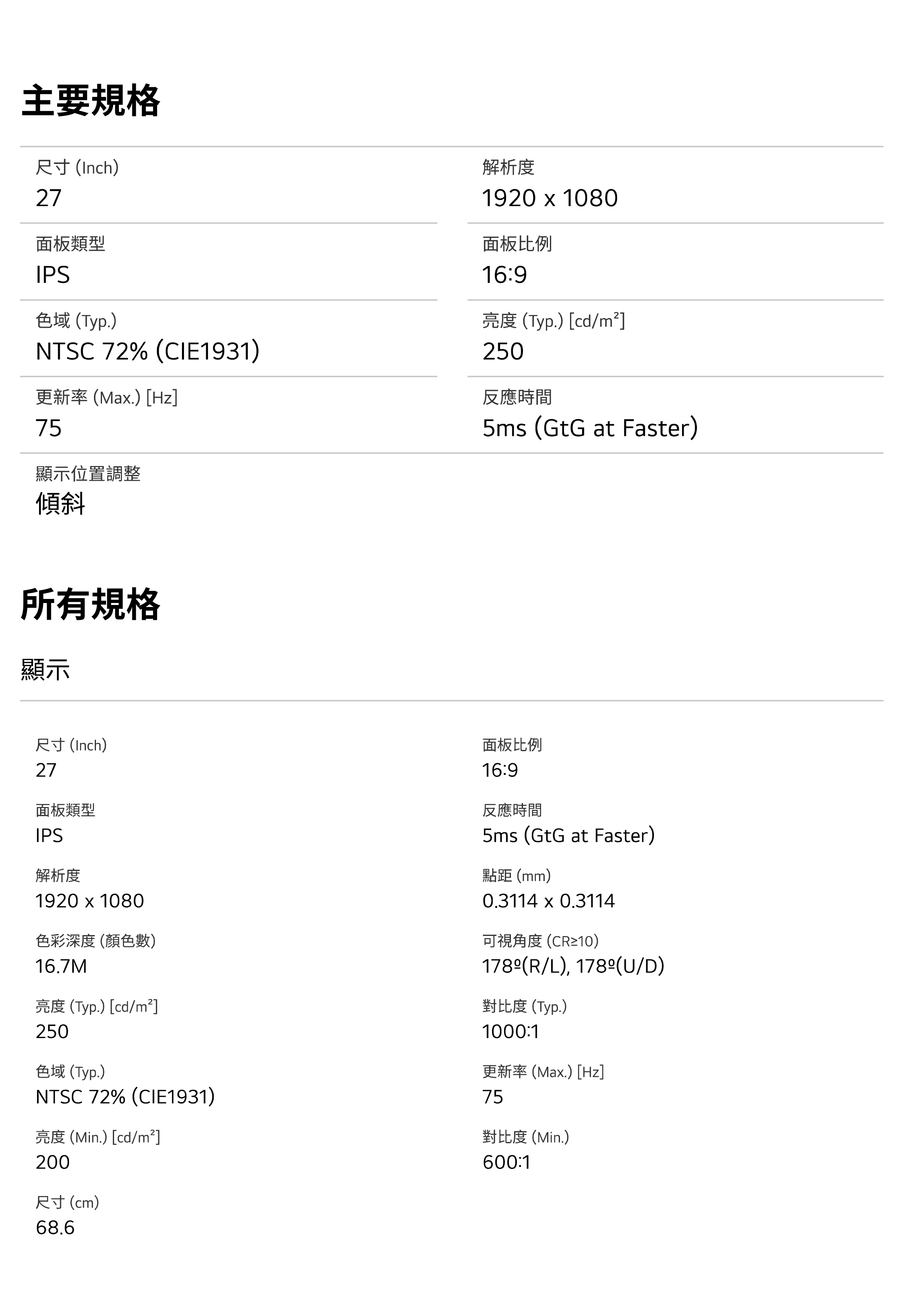 LG 樂金 27