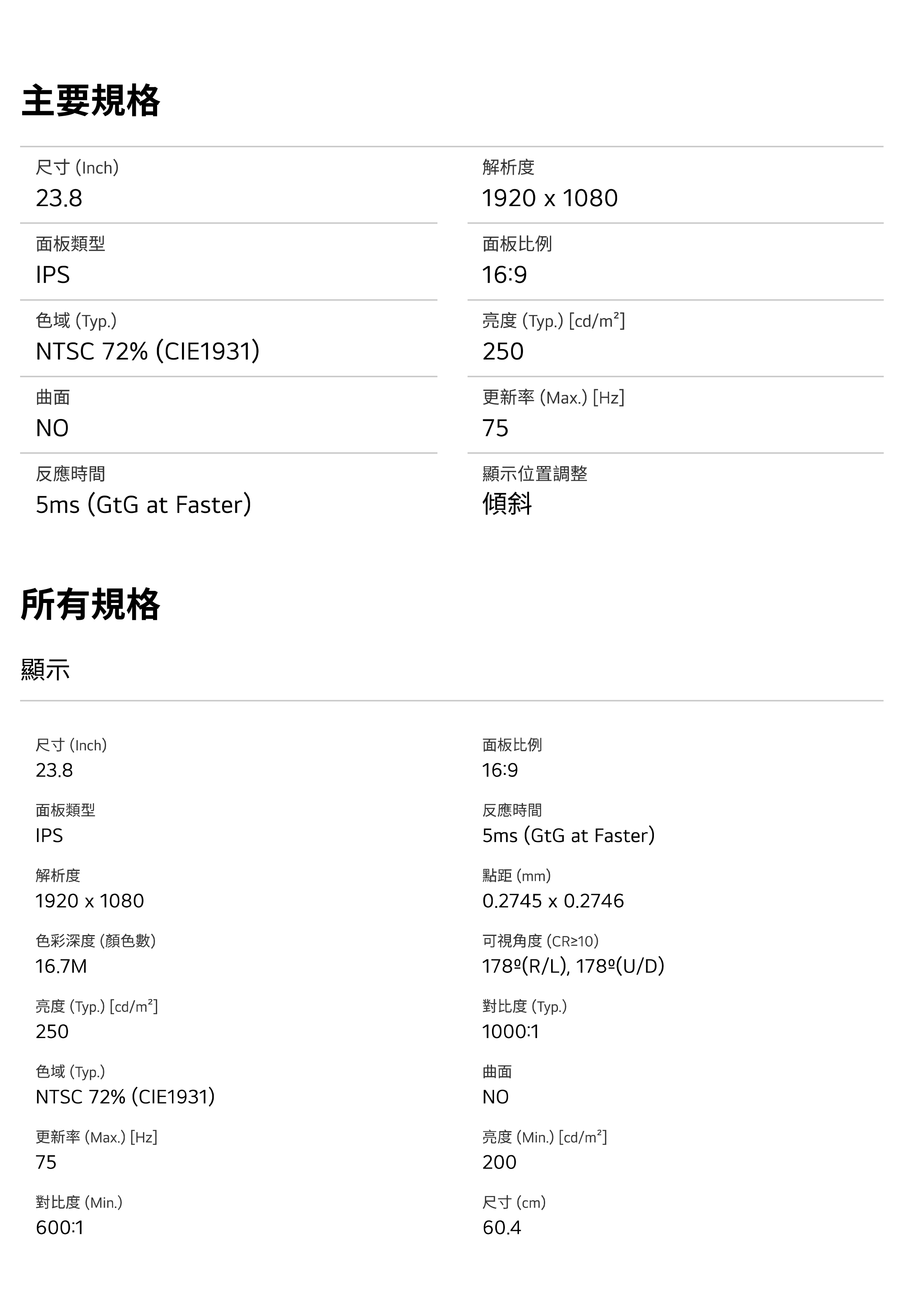 LG 樂金 23.8