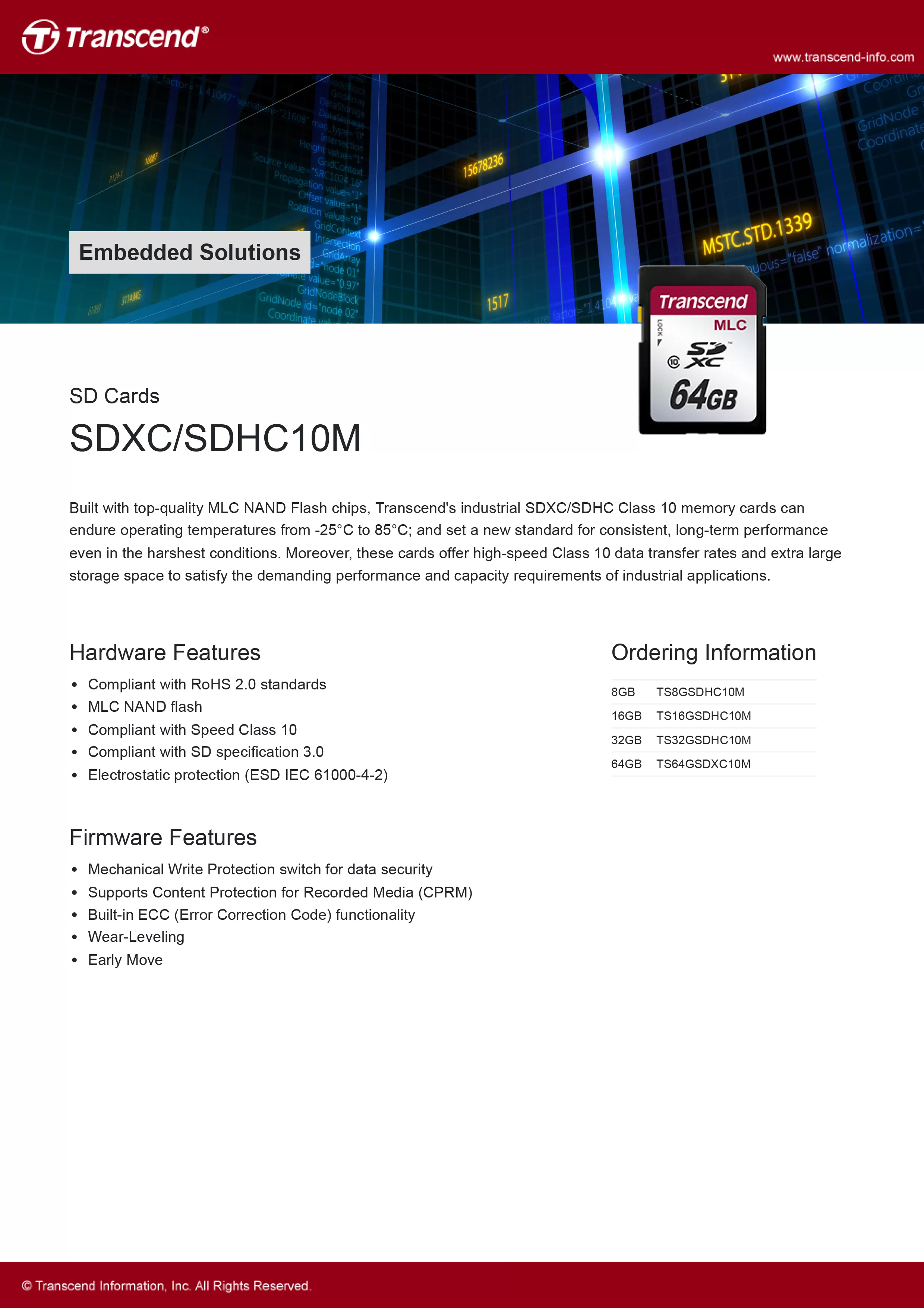 Transcend 創見 SDC10M SD記憶卡