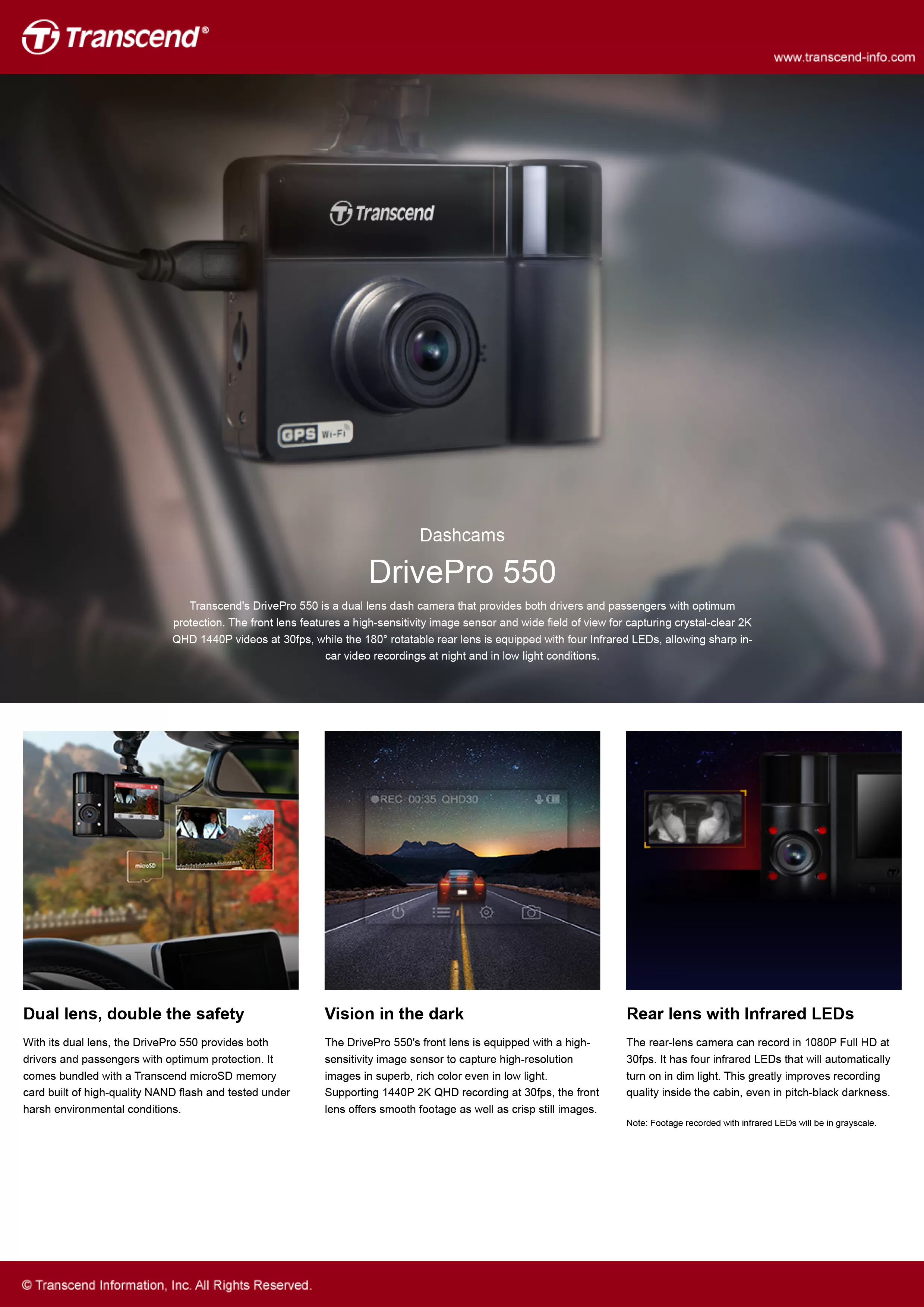 Transcend 創見 DrivePro 550 行車紀錄器