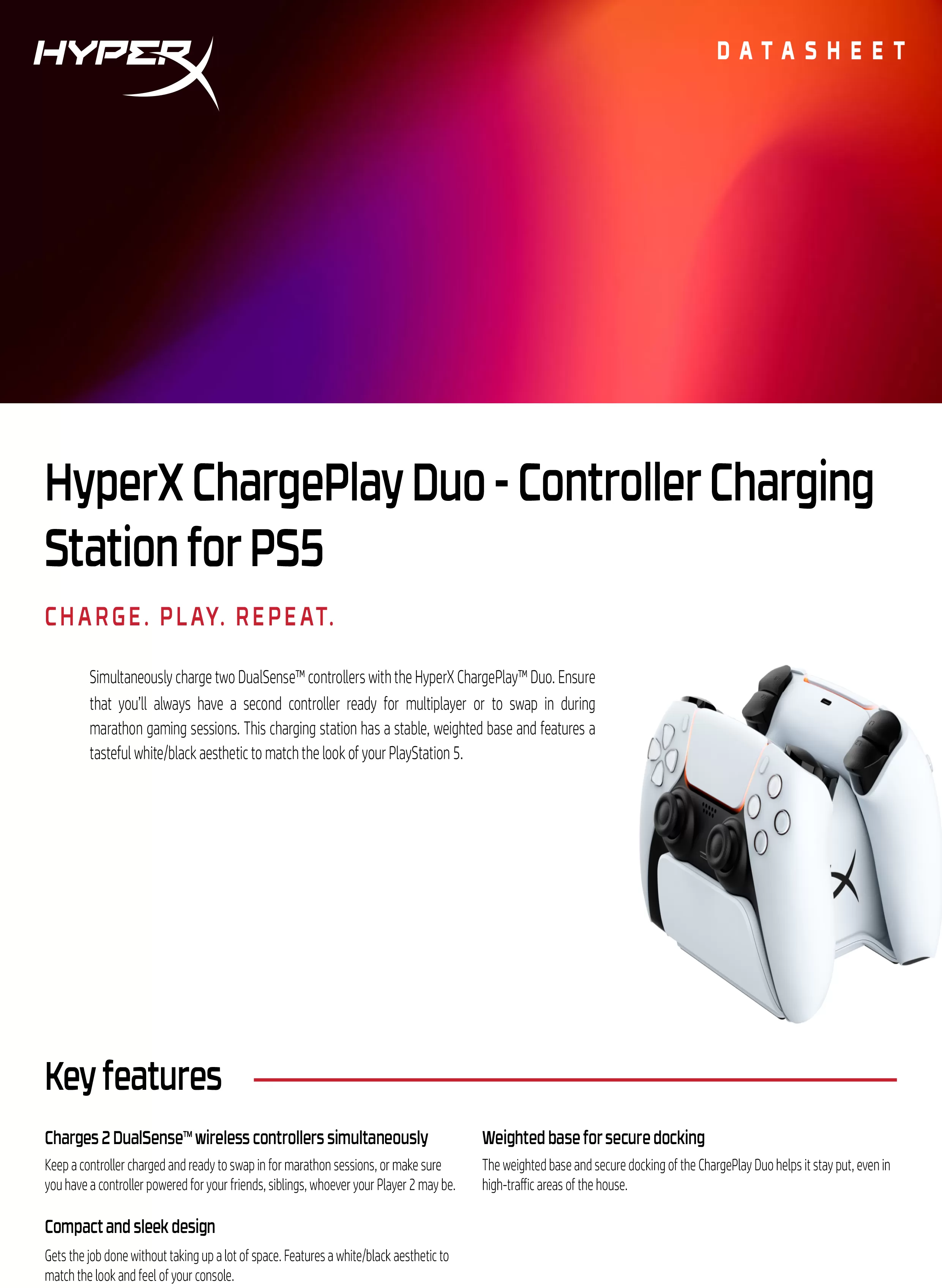 HyperX ChargePlay Duo - PS5 手把充電座