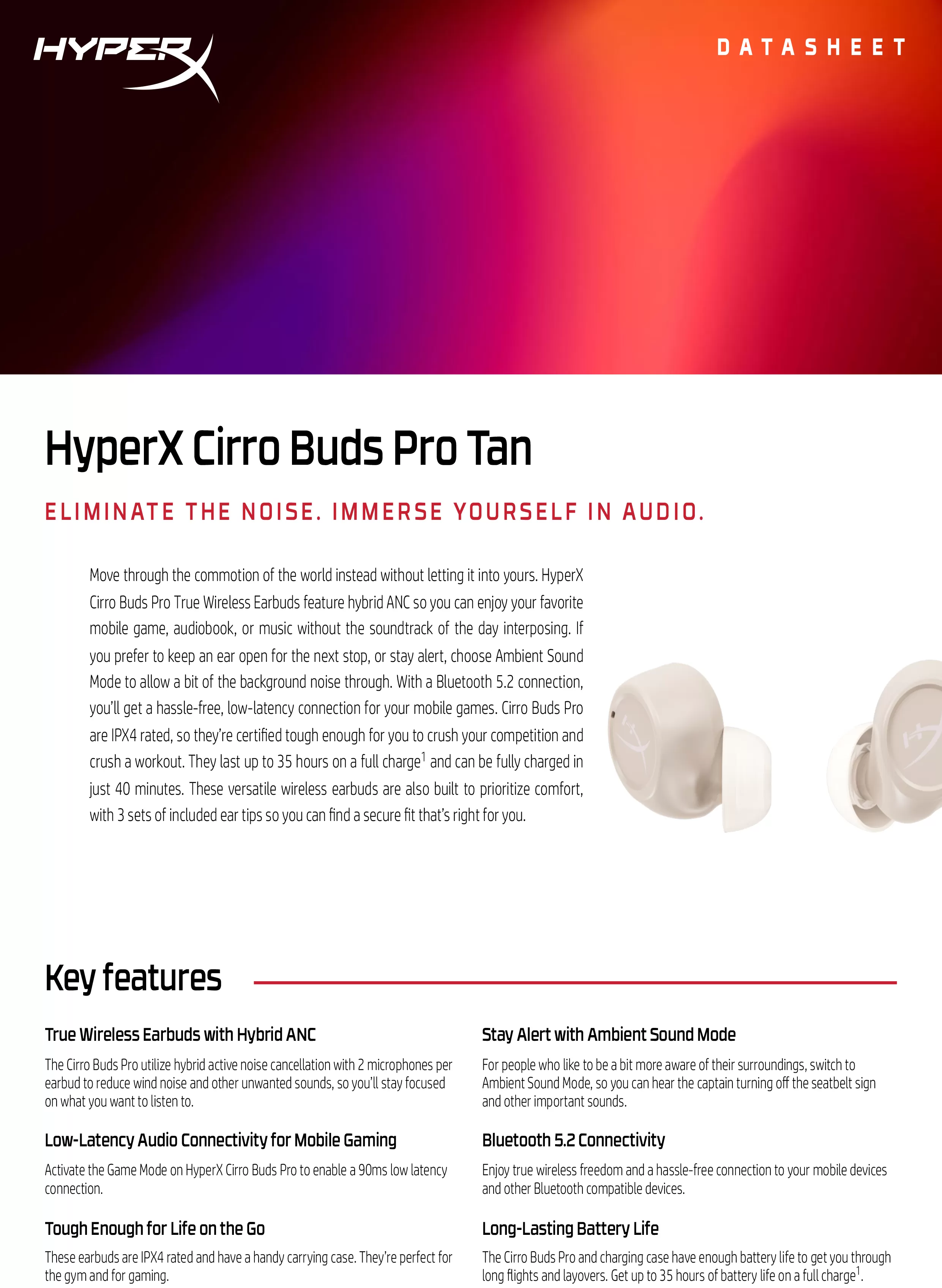 HyperX Cirro Buds Pro (米白)