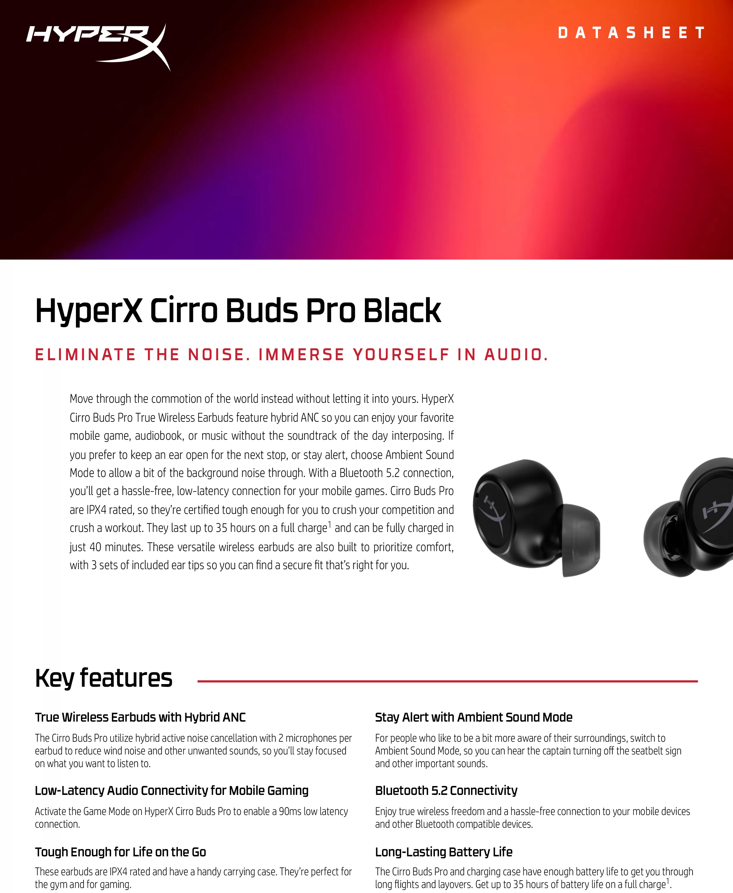 HyperX Cirro Buds Pro (黑色)