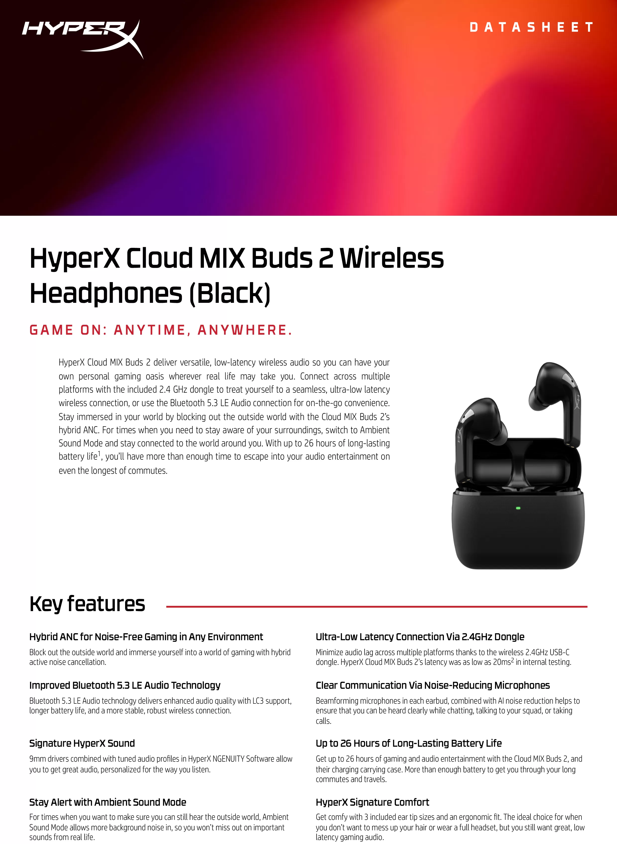 HyperX Cloud MIX Buds 2 無線耳機