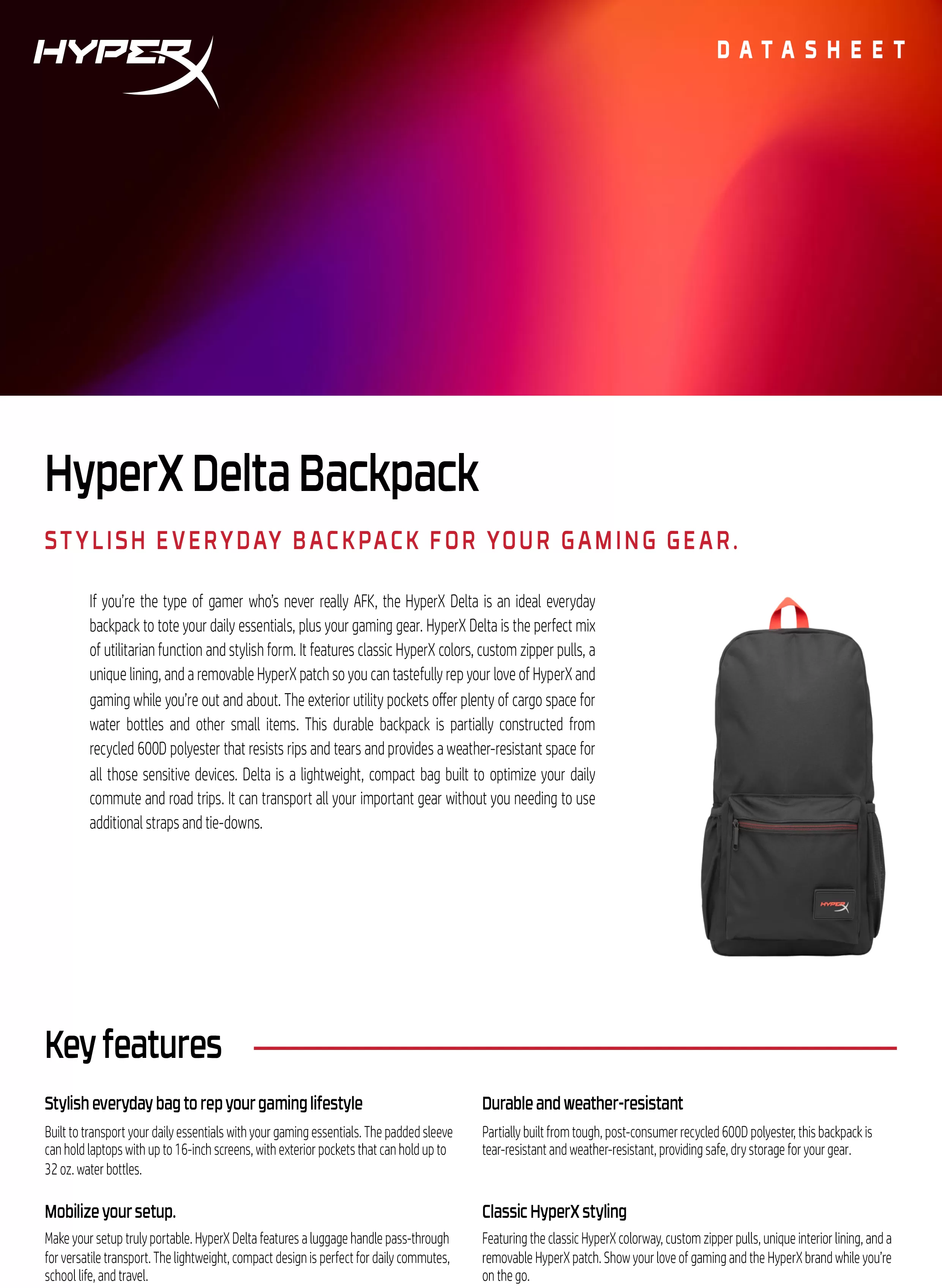 HyperX Delta 背包