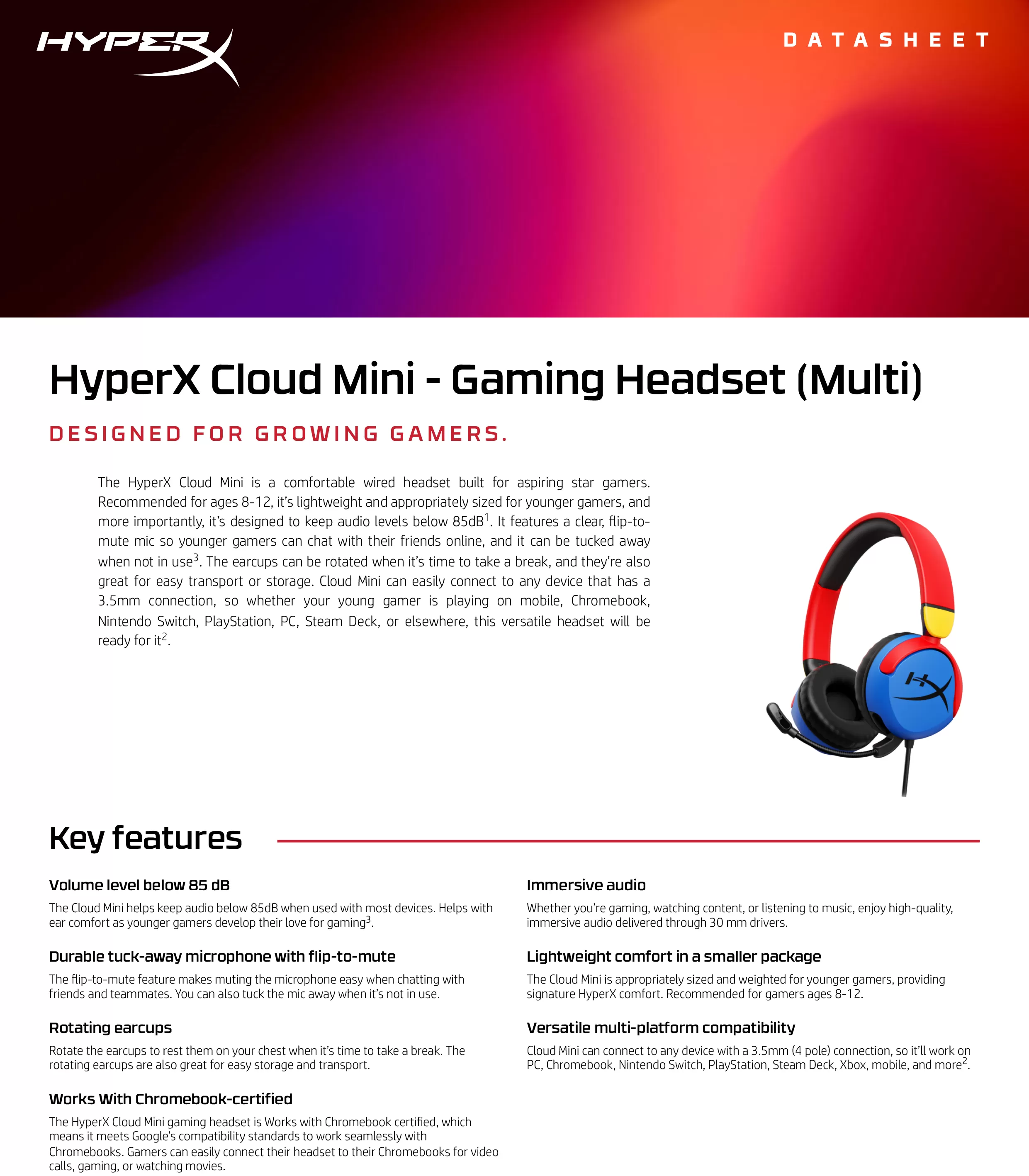 HyperX Cloud Mini - 電競耳機（多彩）